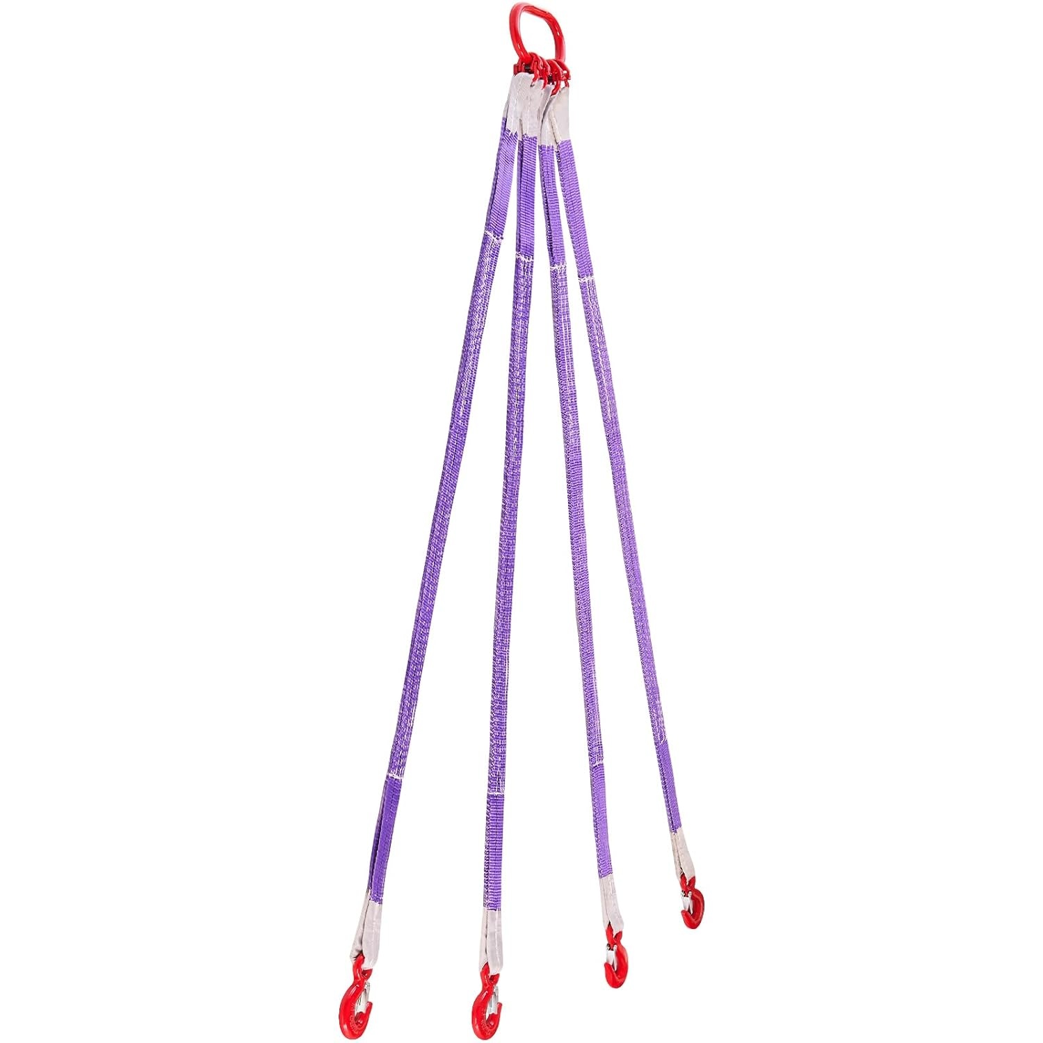 image:imageVEVOR Lifting Sling Straps with Hooks Polyester Bridle Sling 6600LB Capacity Four Leg 5Ft Heavy Duty Rigging Strap Thickened amp WearResistant Webbing Slings for Engines Cranes Hoists Truck4Leg 6600LBS