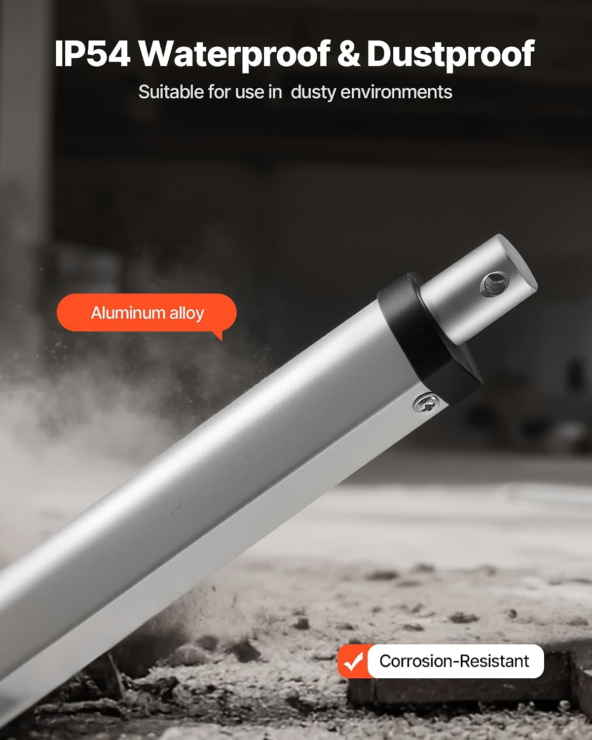 image:imageVEVOR Linear Actuator 12V 12 Inch High Speed 055s Linear Actuator 220lbs1000N Linear Motion Actuator with Mounting Bracket and IP54 Protection10 Inch