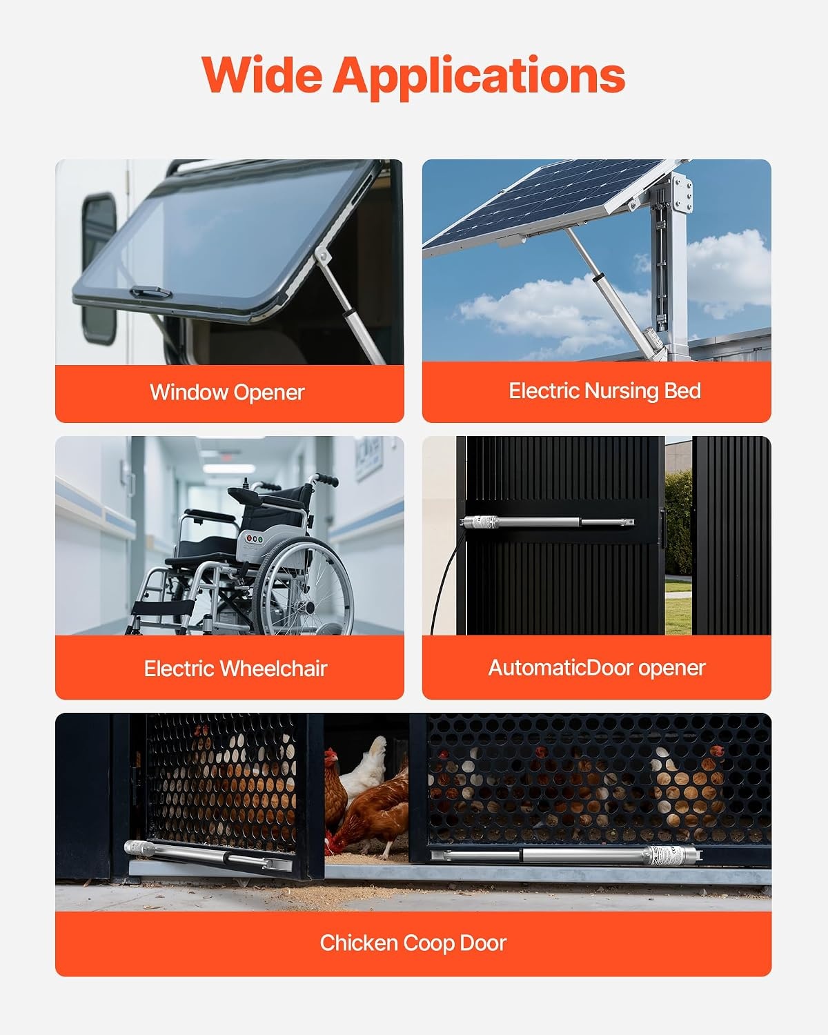 image:imageVEVOR Linear Actuator 12V 12 Inch High Speed 055s Linear Actuator 220lbs1000N Linear Motion Actuator with Mounting Bracket and IP54 Protection10 Inch