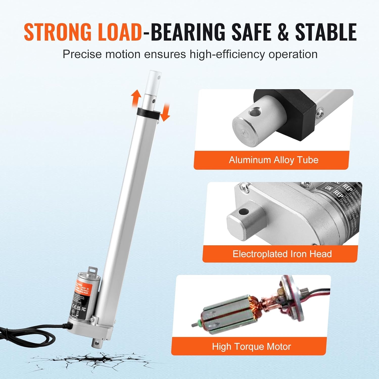 image:imageVEVOR Linear Actuator 12V 12 Inch High Speed 055s Linear Actuator 220lbs1000N Linear Motion Actuator with Mounting Bracket and IP54 Protection12 Inch