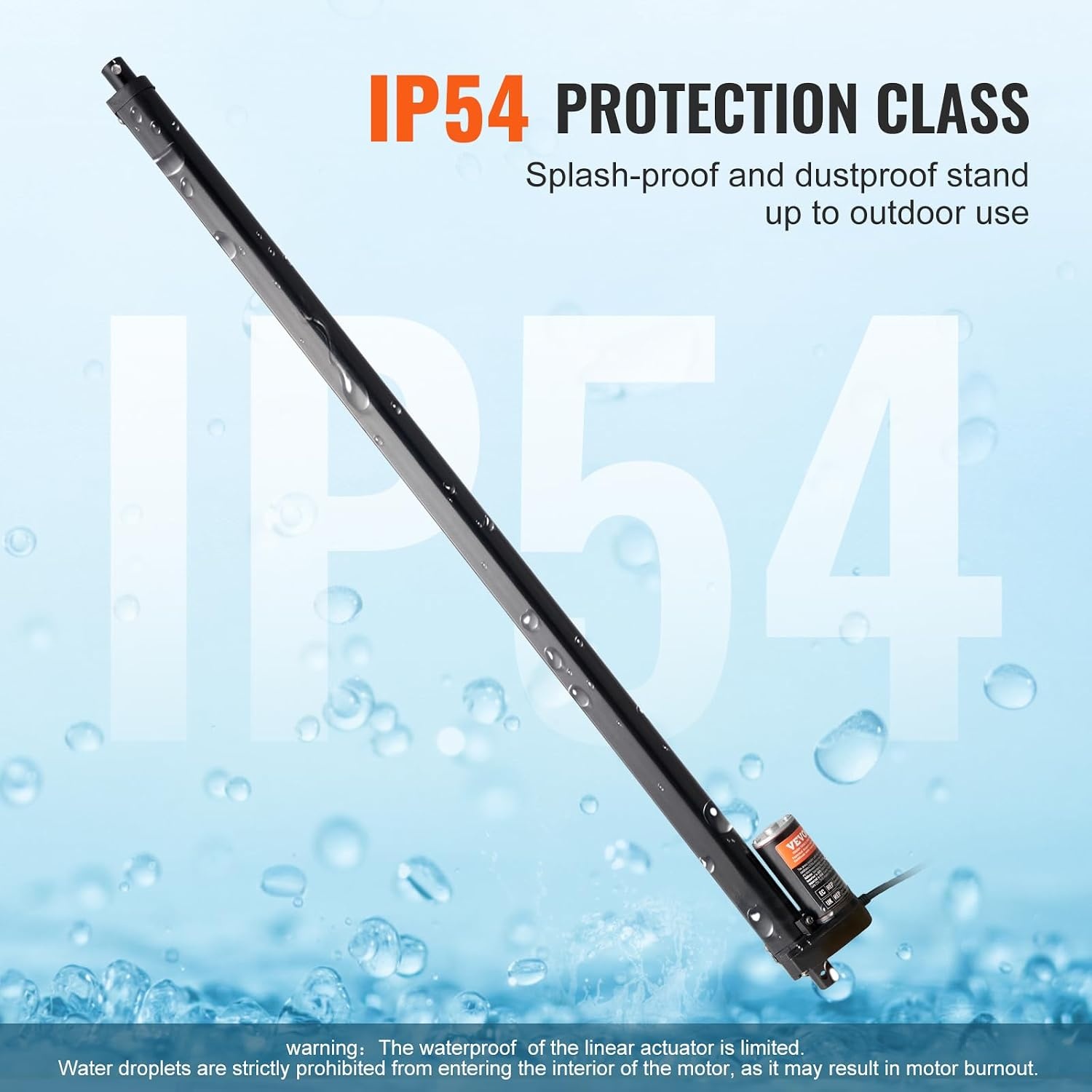 image:imageVEVOR Linear Actuator 12V 12 Inch High Speed 055s Linear Actuator 220lbs1000N Linear Motion Actuator with Mounting Bracket and IP54 Protection246 x 295 x 157 inch