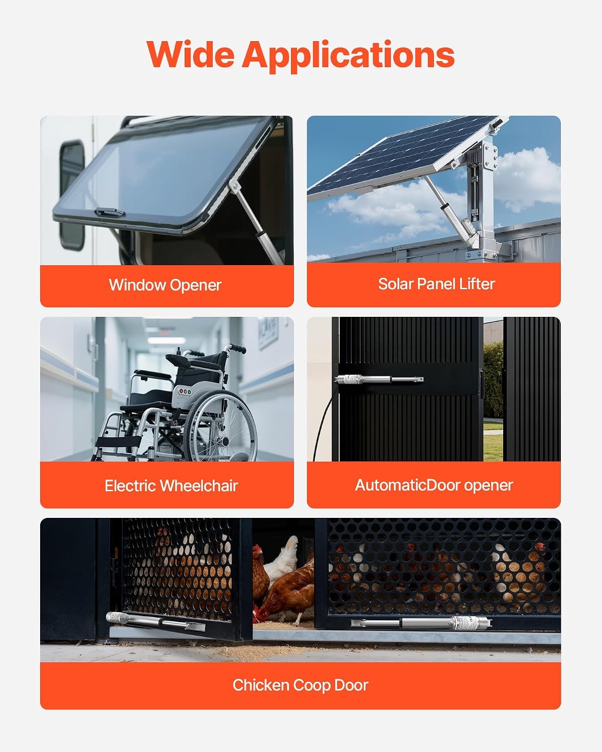 image:imageVEVOR Linear Actuator 12V 12 Inch High Speed 055s Linear Actuator 220lbs1000N Linear Motion Actuator with Mounting Bracket and IP54 Protection4 Inch
