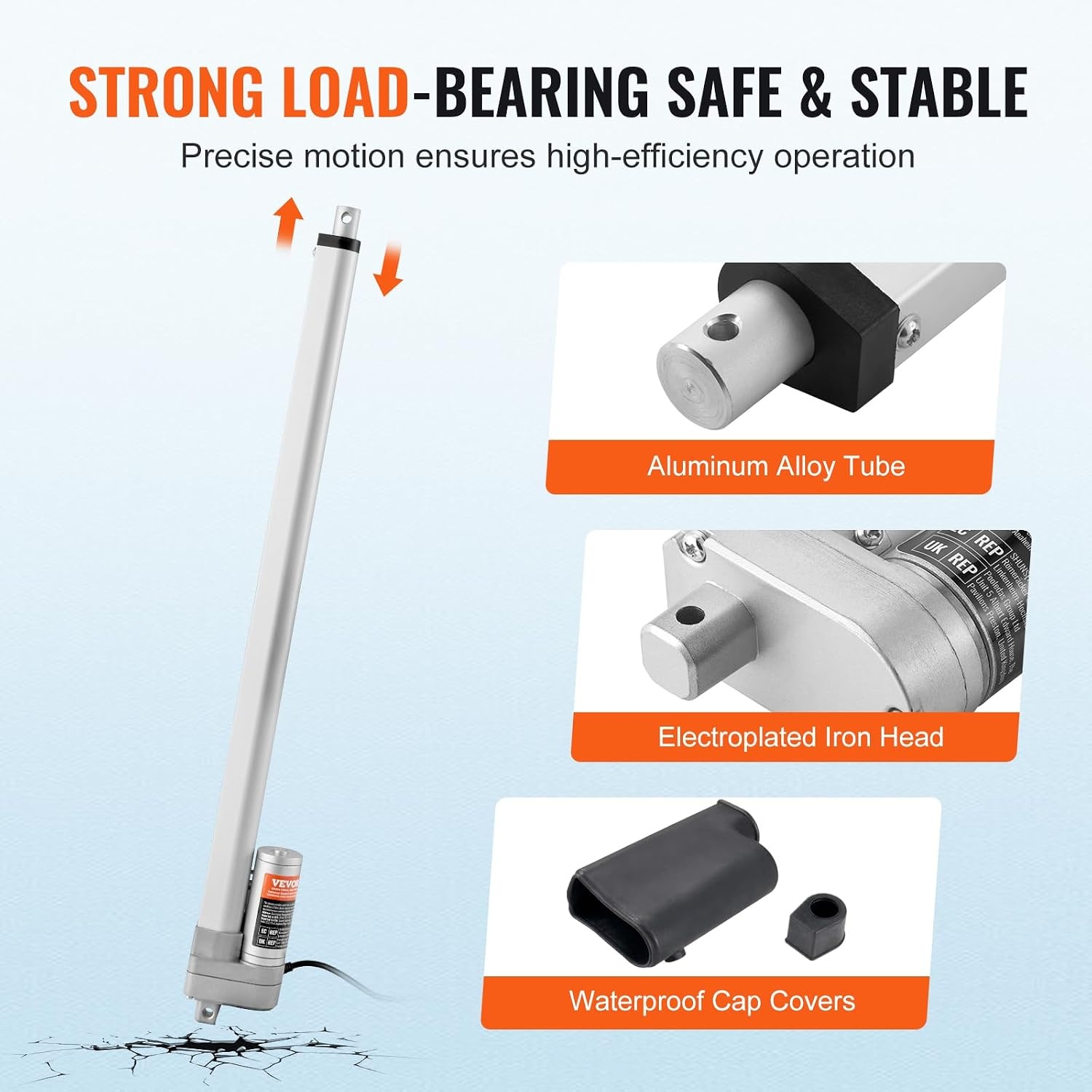 image:imageVEVOR Linear Actuator 12V 20 Inch Waterproof IP65 Linear Actuator 660lbs3000N 019s Linear Motion Actuator with Mounting Bracket for Outdoor Use20 Inch