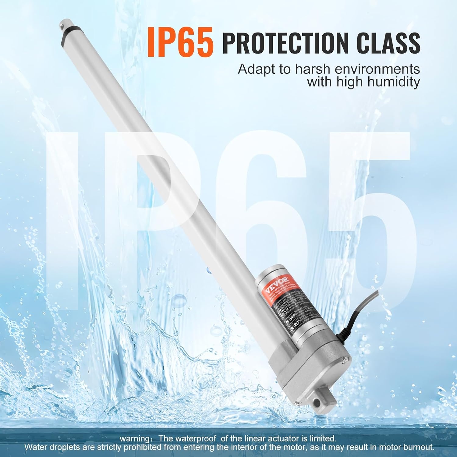 image:imageVEVOR Linear Actuator 12V 20 Inch Waterproof IP65 Linear Actuator 660lbs3000N 019s Linear Motion Actuator with Mounting Bracket for Outdoor Use20 Inch