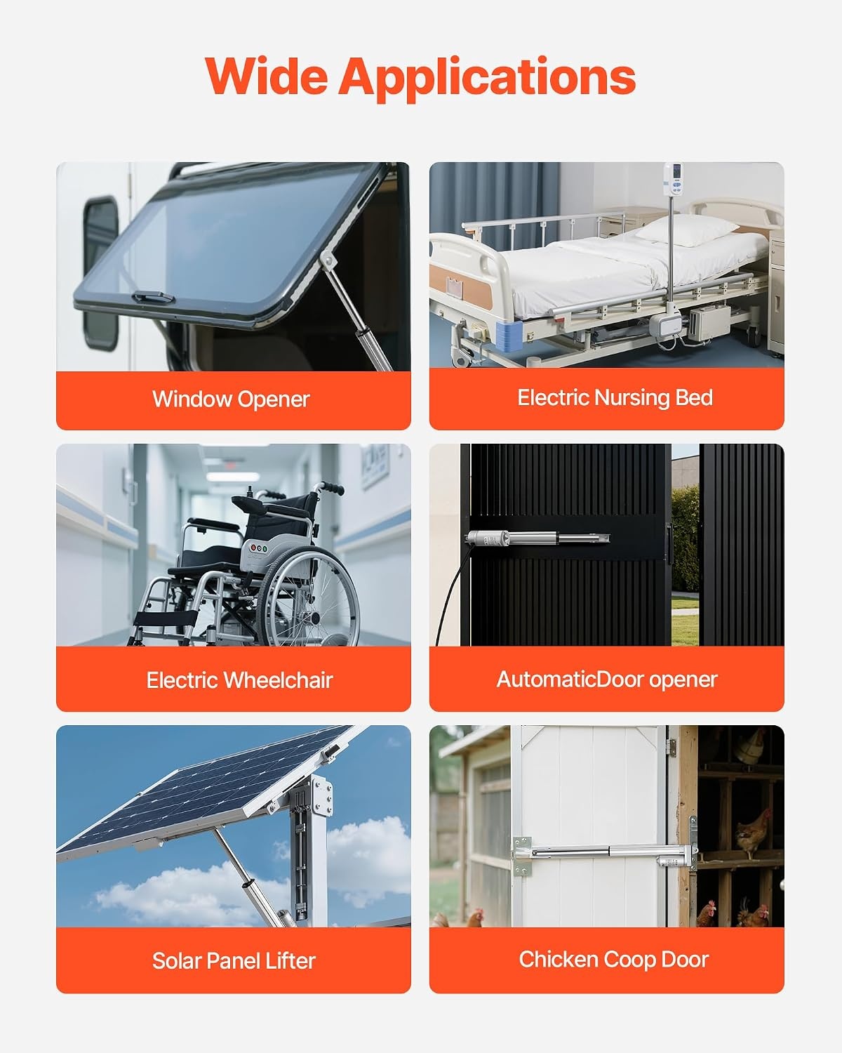 image:imageVEVOR Linear Actuator 12V 20 Inch Waterproof IP65 Linear Actuator 660lbs3000N 019s Linear Motion Actuator with Mounting Bracket for Outdoor Use6 Inch