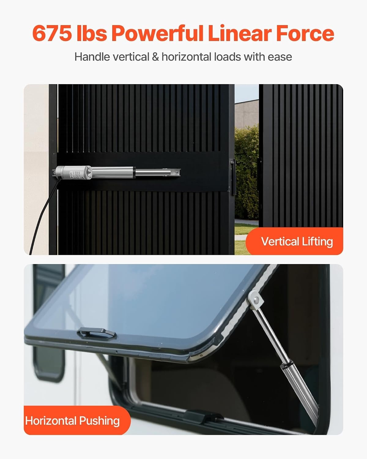 image:imageVEVOR Linear Actuator 12V 20 Inch Waterproof IP65 Linear Actuator 660lbs3000N 019s Linear Motion Actuator with Mounting Bracket for Outdoor Use6 Inch