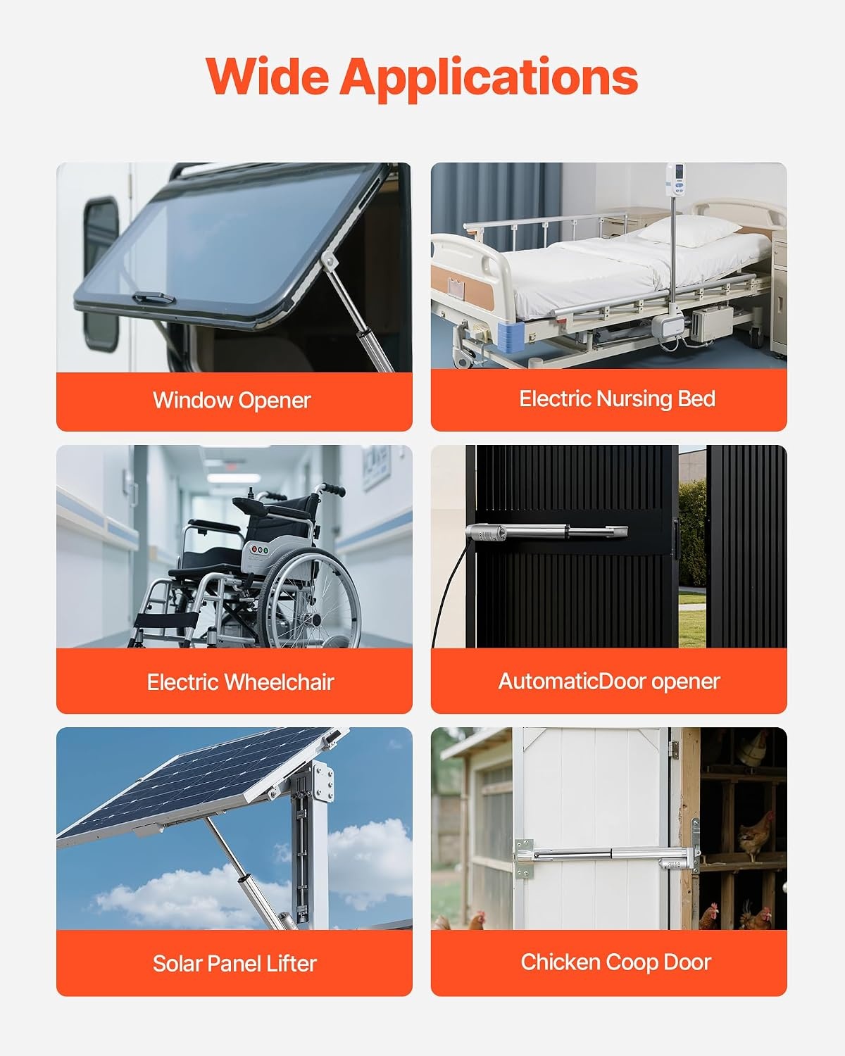 image:imageVEVOR Linear Actuator 12V 20 Inch Waterproof IP65 Linear Actuator 660lbs3000N 019s Linear Motion Actuator with Mounting Bracket for Outdoor Use8 Inch