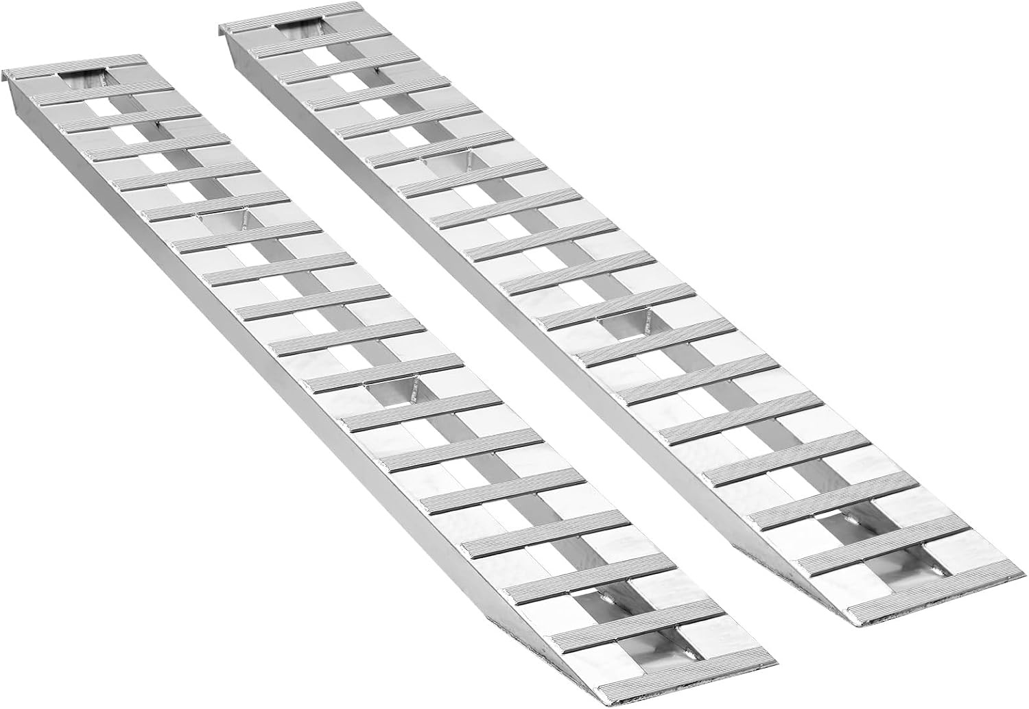 image:imageVEVOR Loading Ramps 2 Pcs 108 x 15 in Durable Aluminum and HeavyDuty Trailer Ramp Set with AntiSlip Plates 10000 Lbs Combined Capacity for Carts Farm Tractors ATVs Lawn Mowers Motorcycles