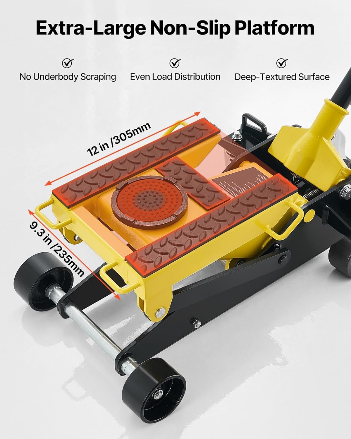 image:imageVEVOR Low Profile Floor Jack 2 Ton 4409 lbs Capacity Steel Racing Floor Jack with Single Piston Quick Lift Pump Hydraulic Trolley Car Lift for Cars Motorcycles ATVs Lifting Range 57172 T