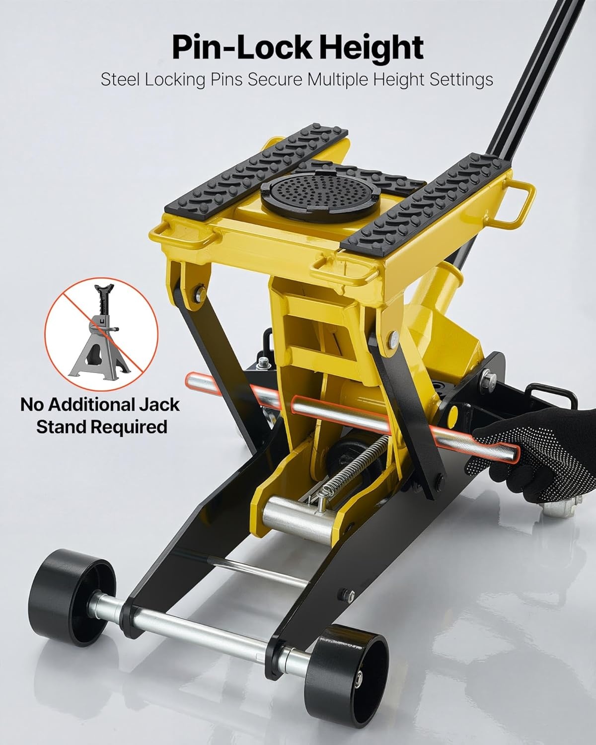 image:imageVEVOR Low Profile Floor Jack 2 Ton 4409 lbs Capacity Steel Racing Floor Jack with Single Piston Quick Lift Pump Hydraulic Trolley Car Lift for Cars Motorcycles ATVs Lifting Range 57172 T