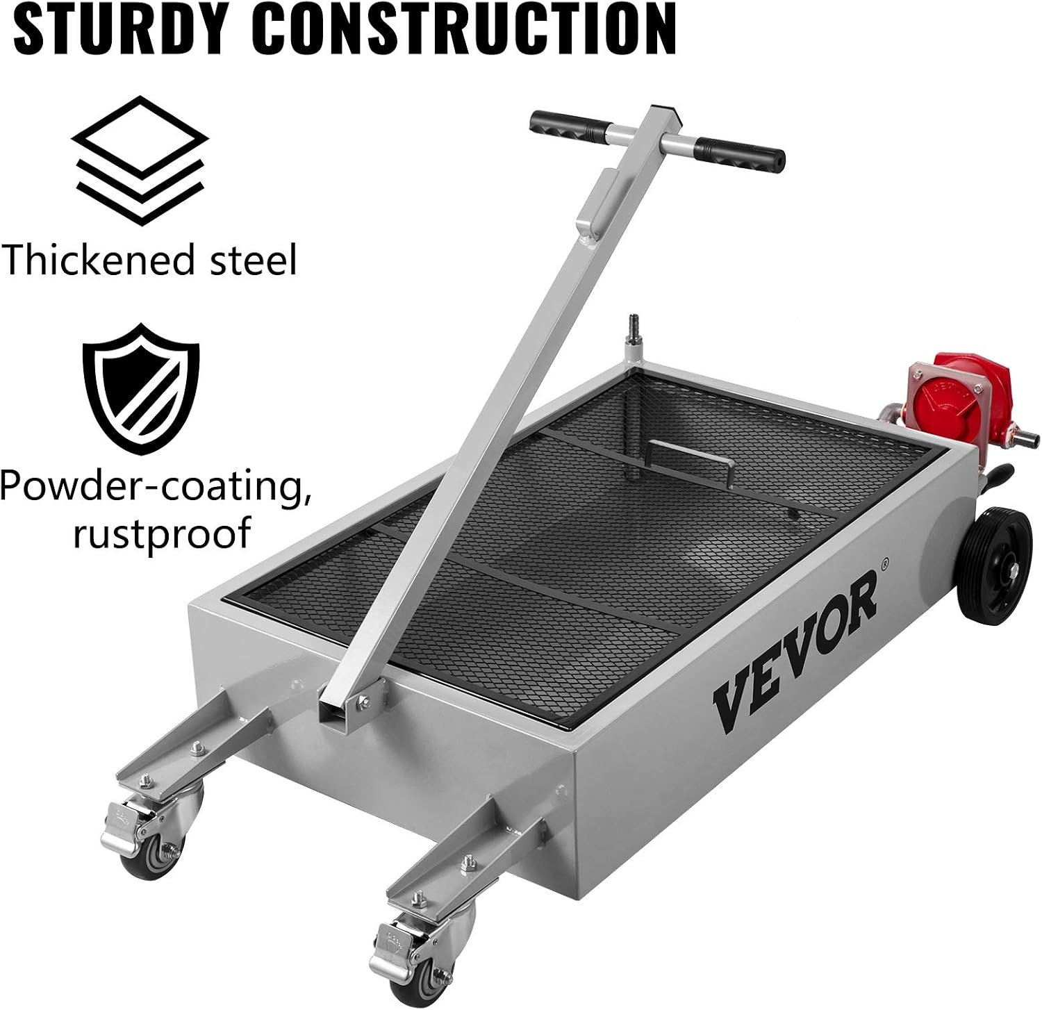 image:imageVEVOR Low Profile Oil Drain Pan 25 Gal Oil Drain Pan with 110V HighFlow Electric Pump Large Capacity Oil Change Pan with 72ft Hose amp Folding Handle Rolling Oil Drain Cart for Trucks Buses RVsCamouflage