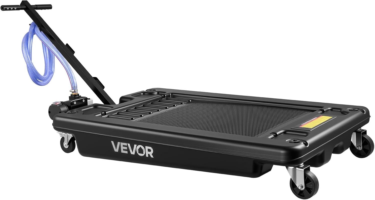 image:imageVEVOR Low Profile Oil Drain Pan 25 Gal Oil Drain Pan with 110V HighFlow Electric Pump Large Capacity Oil Change Pan with 72ft Hose amp Folding Handle Rolling Oil Drain Cart for Trucks Buses RVsArgyle