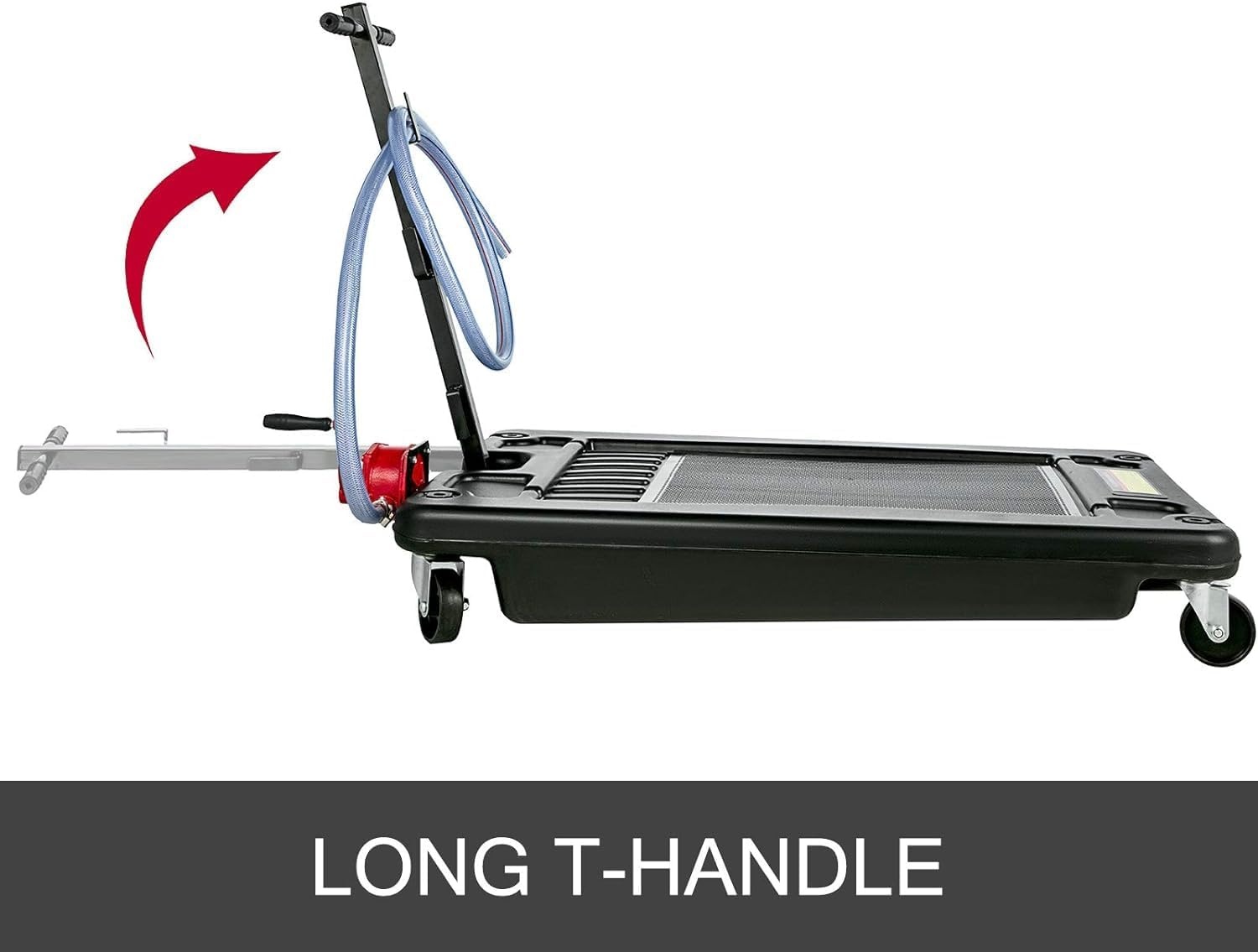 image:imageVEVOR Low Profile Oil Drain Pan 25 Gal Oil Drain Pan with 110V HighFlow Electric Pump Large Capacity Oil Change Pan with 72ft Hose amp Folding Handle Rolling Oil Drain Cart for Trucks Buses RVsFloral