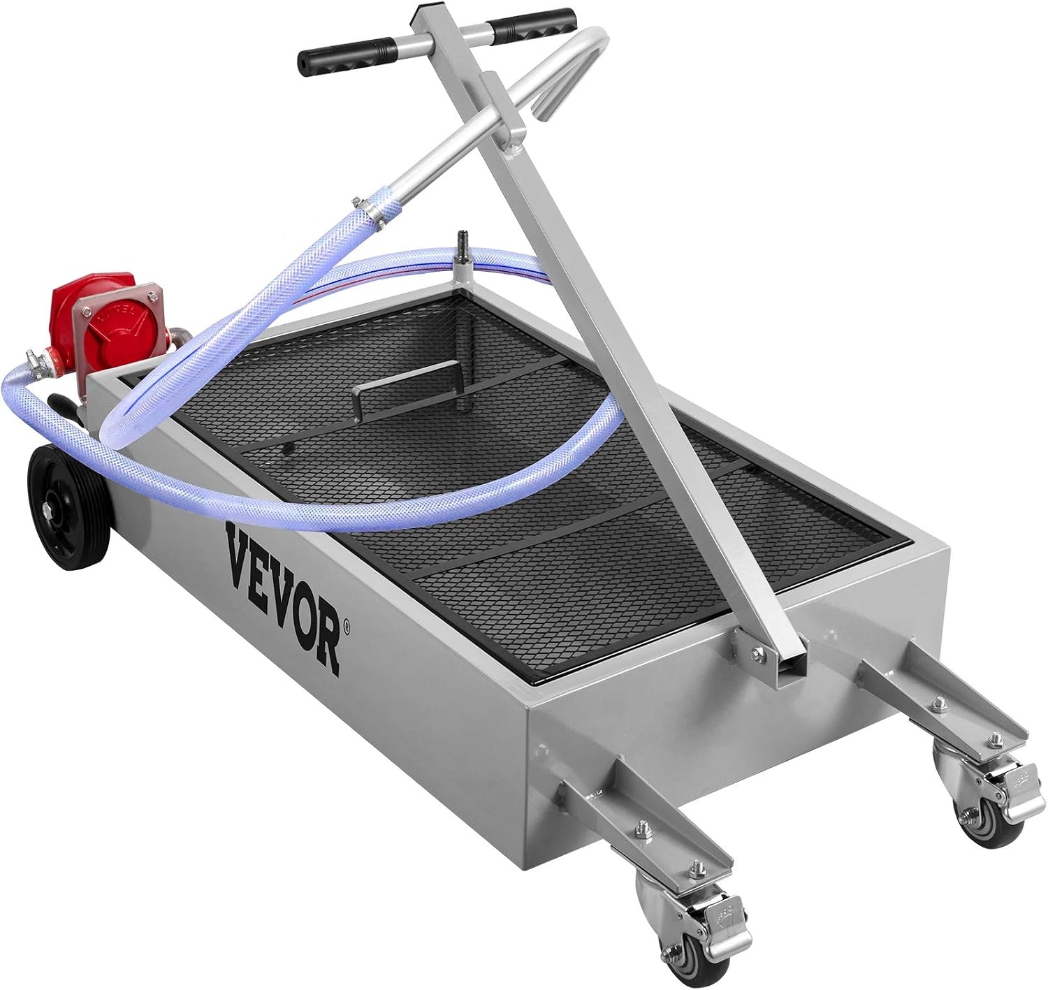 image:imageVEVOR Low Profile Oil Drain Pan 25 Gal Oil Drain Pan with 110V HighFlow Electric Pump Large Capacity Oil Change Pan with 72ft Hose amp Folding Handle Rolling Oil Drain Cart for Trucks Buses RVsCamouflage