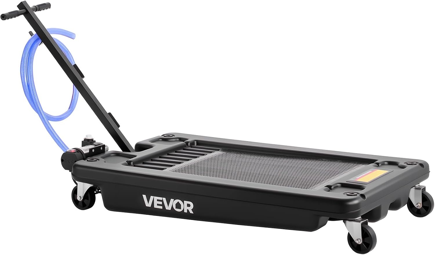 image:imageVEVOR Low Profile Oil Drain Pan 25 Gal Oil Drain Pan with 110V HighFlow Electric Pump Large Capacity Oil Change Pan with 72ft Hose amp Folding Handle Rolling Oil Drain Cart for Trucks Buses RVsCheckered