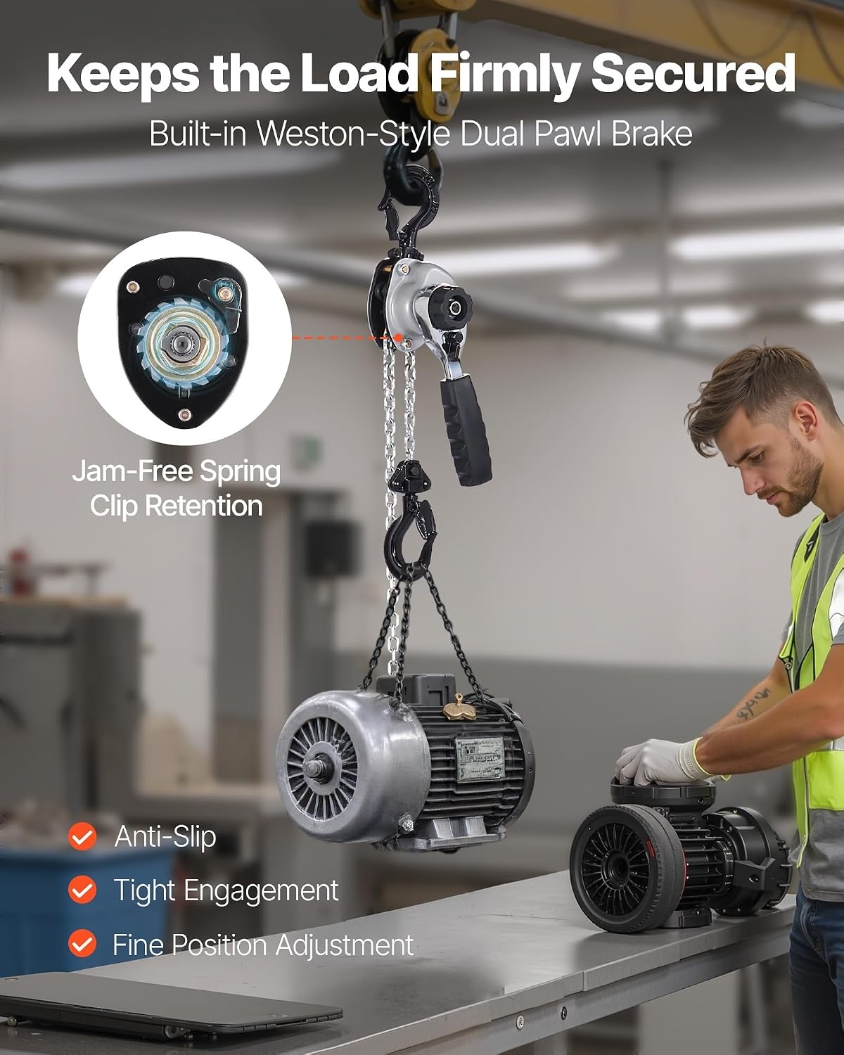 image:imageVEVOR Manual Lever Chain Hoist 12T 1100LBS Capacity Heavy Duty Come Along 10FT Lift G80 Alloy Steel Chain with Dual Pawl Mechanical Brake360Rotating Hooks for Warehouse Construction Garage1100LBS 10FT