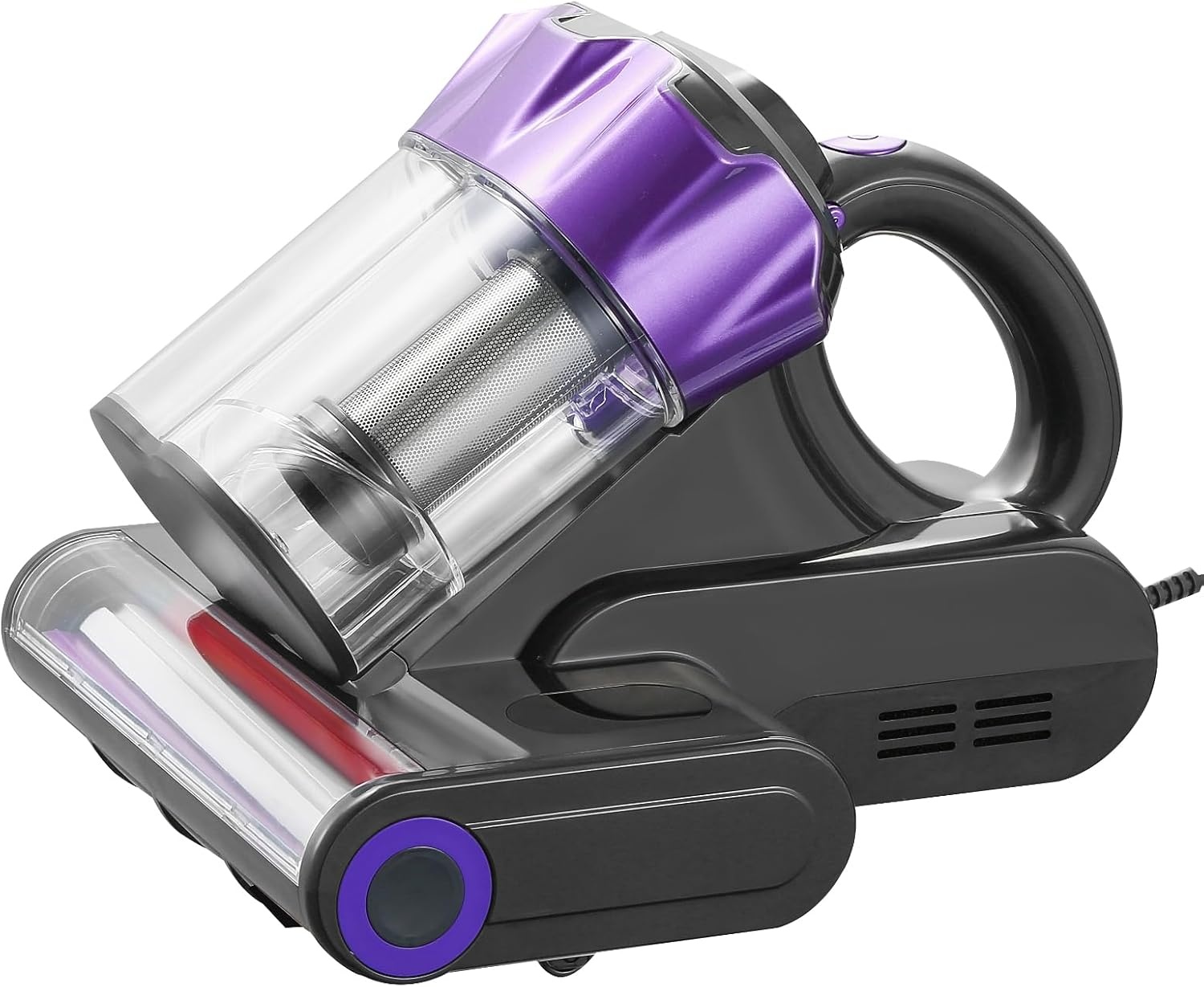 image:imageVEVOR Mattress Vacuum Cleaner 550W Bed Vacuum Cleaner with 18Kpa Powerful Suction and Dual Dust Bin HEPA Filter amp Heating Ultrasound Tech amp Cleaning Lights Handheld for Bed Sofa Corded WhiteDark Gray Purple