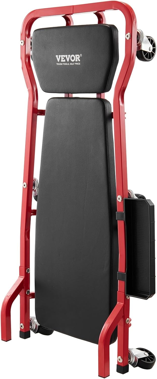 image:imageVEVOR Mechanic Garage Creeper 40Inch 300 lbs Capacity Automotive Rolling Creeper with 6 Casters Adjustable Cushioned Headrest Heavy Duty Steel Frame Low Profile for Garages Repair Shops and DIYRed