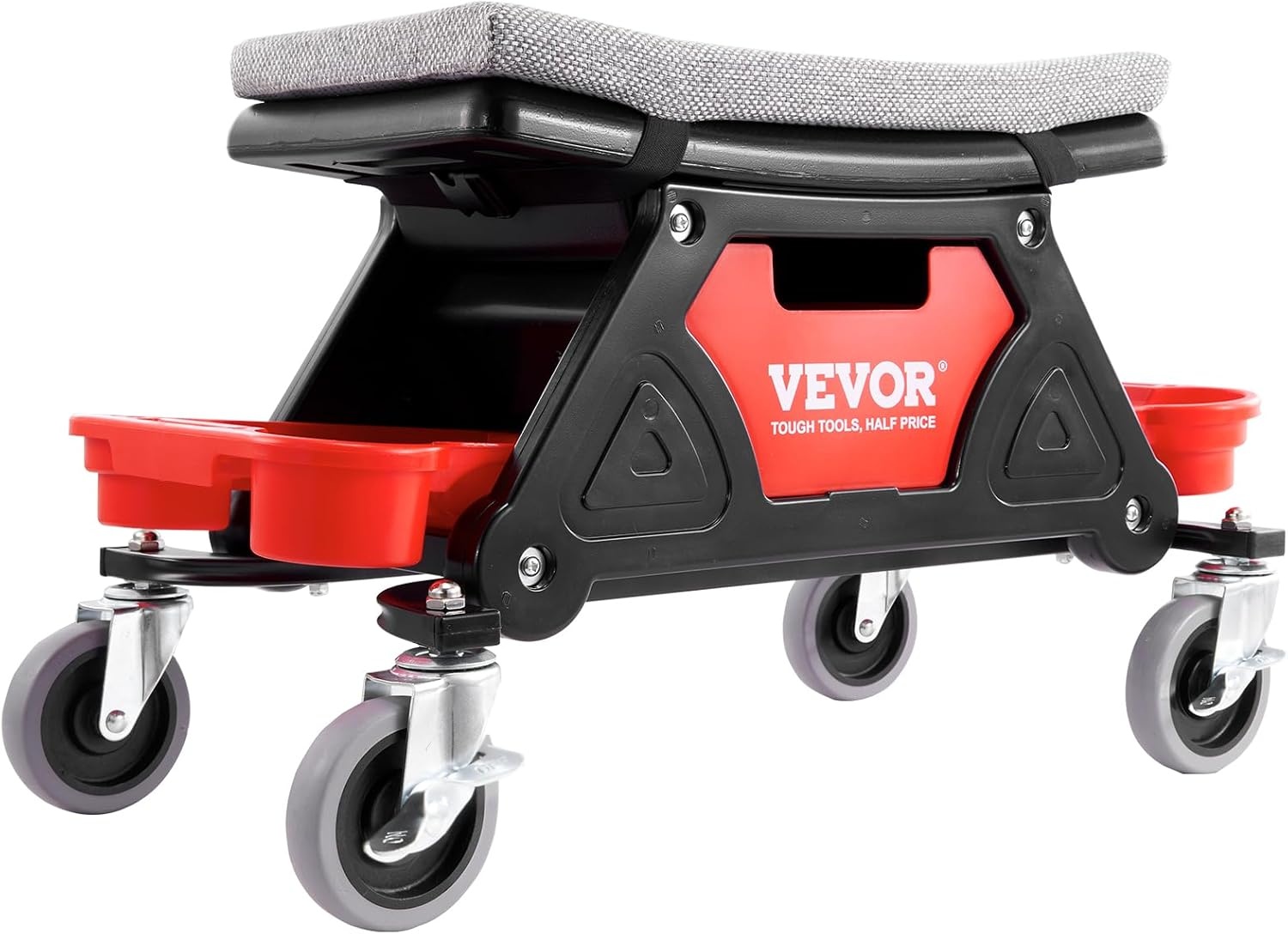 image:imageVEVOR Mechanic Stool 300 LBS Capacity Garage Stool Gift for Men Heavy Duty Rolling Mechanics Seat with Three Slide Out Tool Trays and Drawer Tools for Automotive Auto Repair Auto Repair Heavy Duty Plastic Rolling Mechanics Seat with Cushion Three Slide Out Tool Trays and Drawer for Automotive