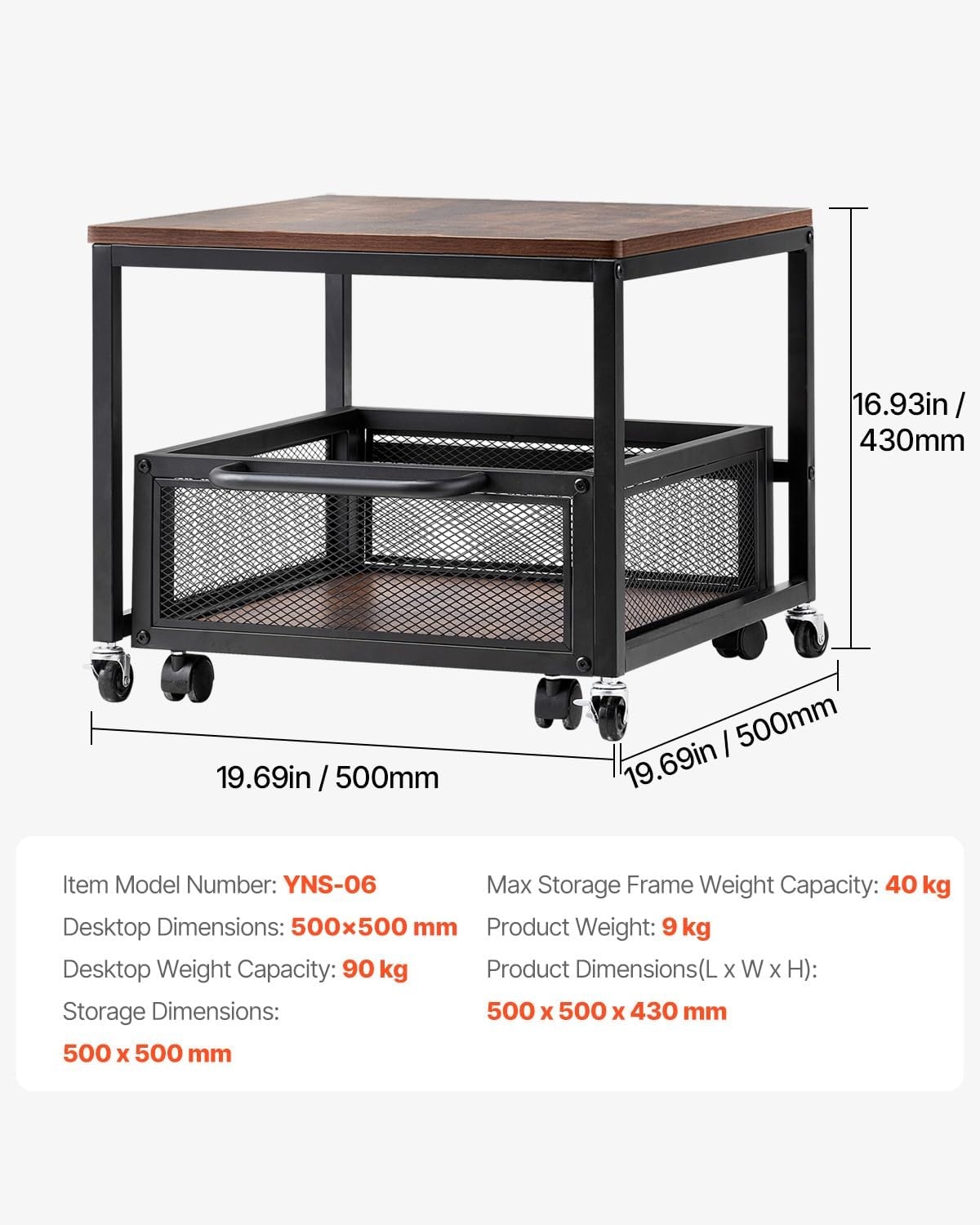 image:imageVEVOR Mini Fridge Stand with Storage 198 lbs Mini Fridge Table with Movable Storage Cart amp Swivel Wheels Beverage Refrigerator Stand for Coffee Bar Mini Fridge Organizer for Home Dorm Light BrownDark Brown