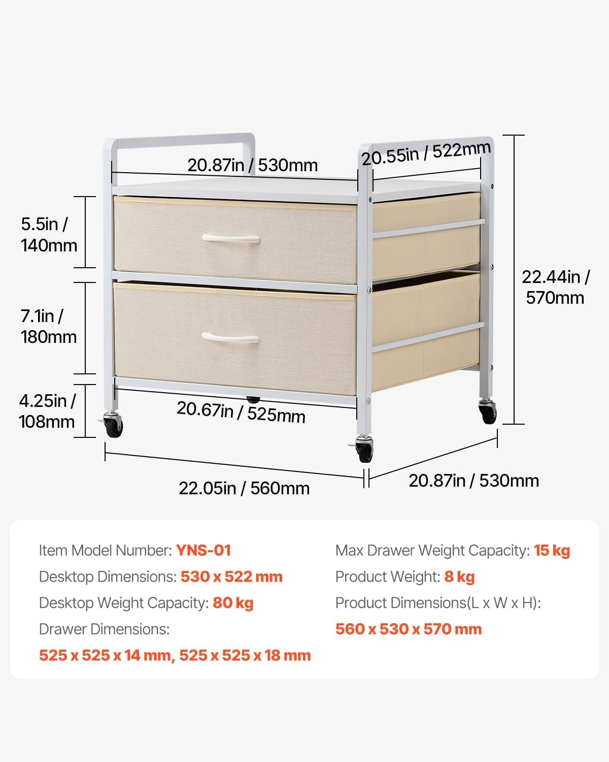 image:imageVEVOR Mini Fridge Stand with Storage 198 lbs Mini Fridge Table with Movable Storage Cart amp Swivel Wheels Beverage Refrigerator Stand for Coffee Bar Mini Fridge Organizer for Home Dorm Light BrownWhite