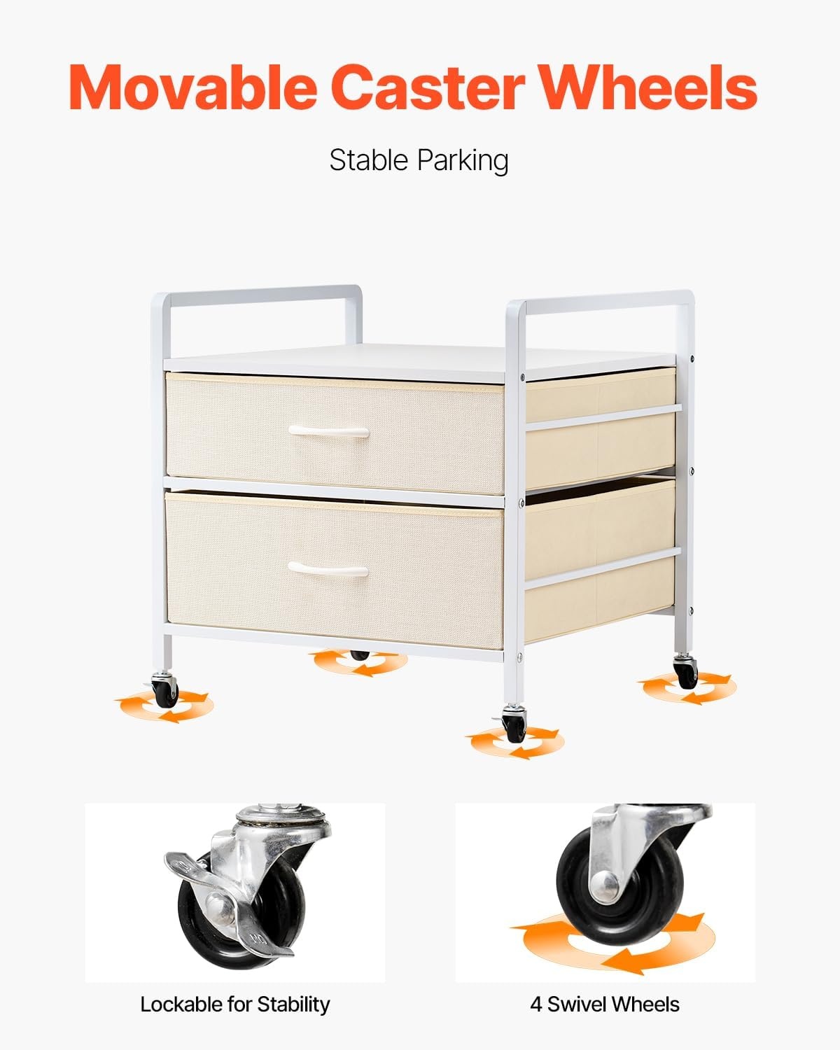 image:imageVEVOR Mini Fridge Stand with Storage 198 lbs Mini Fridge Table with Movable Storage Cart amp Swivel Wheels Beverage Refrigerator Stand for Coffee Bar Mini Fridge Organizer for Home Dorm Light BrownWhite