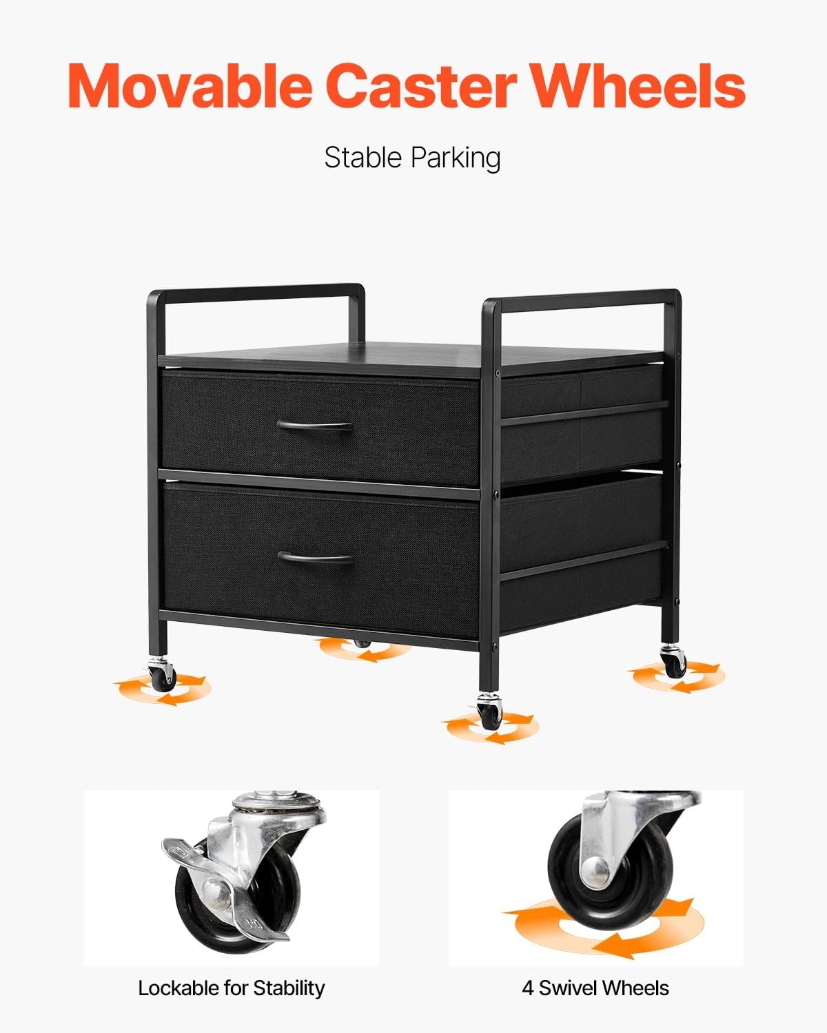 image:imageVEVOR Mini Fridge Stand with Storage 198 lbs Mini Fridge Table with Movable Storage Cart amp Swivel Wheels Beverage Refrigerator Stand for Coffee Bar Mini Fridge Organizer for Home Dorm Light BrownBlack