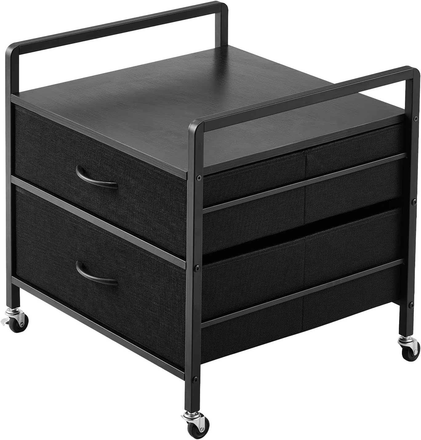 image:imageVEVOR Mini Fridge Stand with Storage 198 lbs Mini Fridge Table with Movable Storage Cart amp Swivel Wheels Beverage Refrigerator Stand for Coffee Bar Mini Fridge Organizer for Home Dorm Light BrownBlack