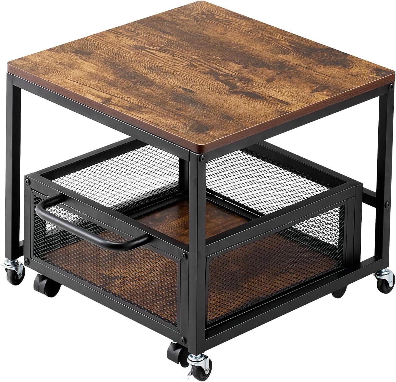 image:imageVEVOR Mini Fridge Stand with Storage 198 lbs Mini Fridge Table with Movable Storage Cart amp Swivel Wheels Beverage Refrigerator Stand for Coffee Bar Mini Fridge Organizer for Home Dorm Light BrownLight Brown