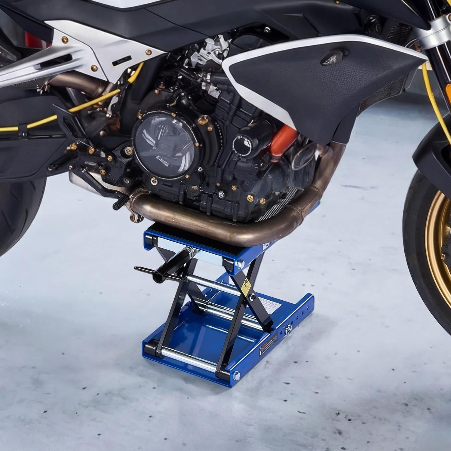image:imageVEVOR Motorcycle Lift 1100 LBS Motorcycle Scissor Lift Jack with Wide Deck amp Safety Pin 37138 Center Hoist Crank Stand Steel Scissor Jack for Street Bikes Cruiser Bikes Touring Motorcycles Steel Scissor Jack with Lock Pin 37138 Center Hoist Crank Stand for Street Bikes Cruiser Bikes Touring MotorcyclesBlue