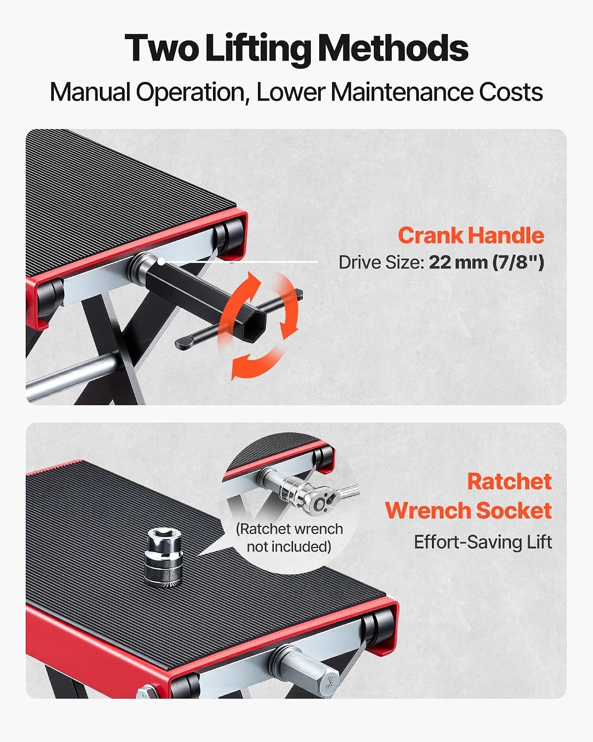 image:imageVEVOR Motorcycle Lift 1100 LBS Motorcycle Scissor Lift Jack with Wide Deck amp Safety Pin 37138 Center Hoist Crank Stand Steel Scissor Jack for Street Bikes Cruiser Bikes Touring Motorcycles Steel Scissor Jack with Lock Pin 37138 Center Hoist Crank Stand for Street Bikes Cruiser Bikes Touring MotorcyclesRed