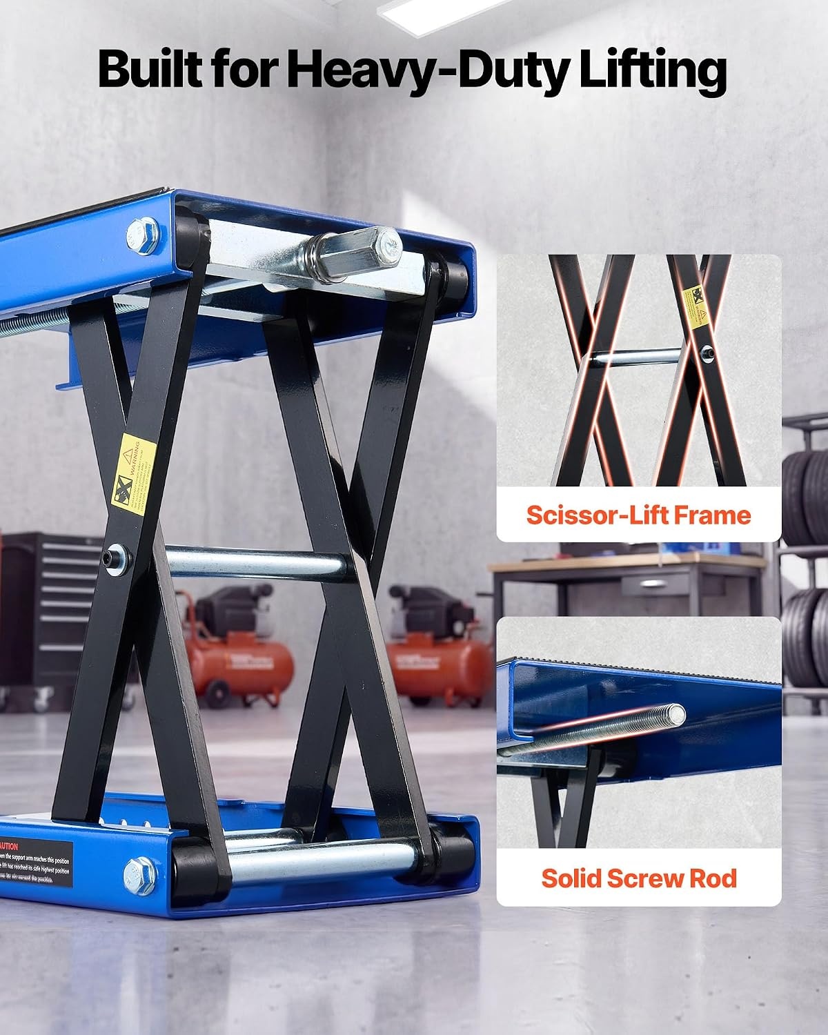 image:imageVEVOR Motorcycle Lift 1100 LBS Motorcycle Scissor Lift Jack with Wide Deck amp Safety Pin 37138 Center Hoist Crank Stand Steel Scissor Jack for Street Bikes Cruiser Bikes Touring Motorcycles Steel Scissor Jack with Lock Pin 37138 Center Hoist Crank Stand for Street Bikes Cruiser Bikes Touring MotorcyclesBlue