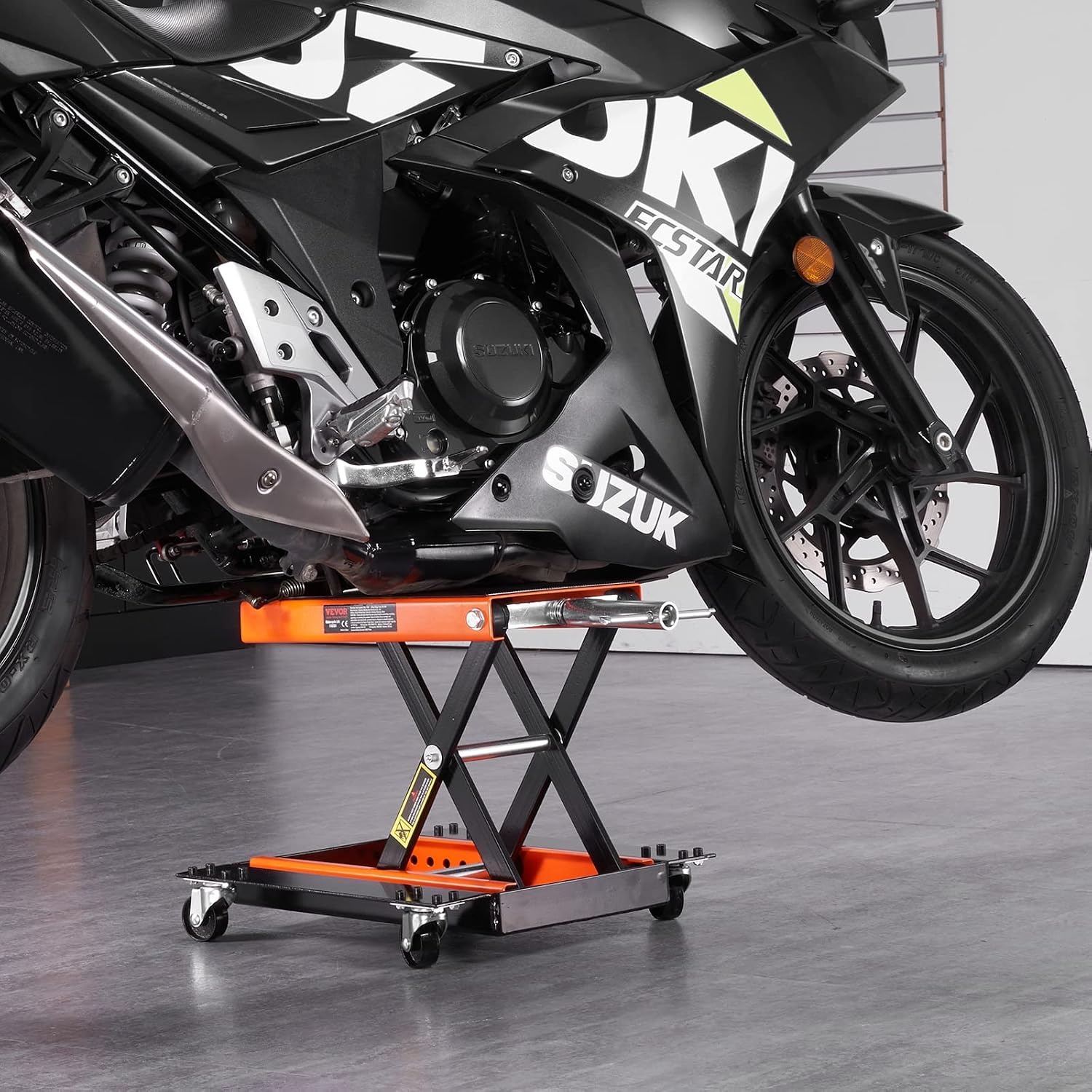image:imageVEVOR Motorcycle Lift 1100lbs ATV Scissor Lift Jack with Dolly amp Hand Crank Garage Repair Center Hoist Crank Stand with Wide Deck and Tool Tray for Street Bikes Cruiser Bikes Touring Motorcycles Garage Repair Center Hoist Crank Stand with Wide Deck and Tool Tray for Street Bikes Cruiser Bikes Touring Motorcycles1100 lbsScissorwith Dolly Hand Crank