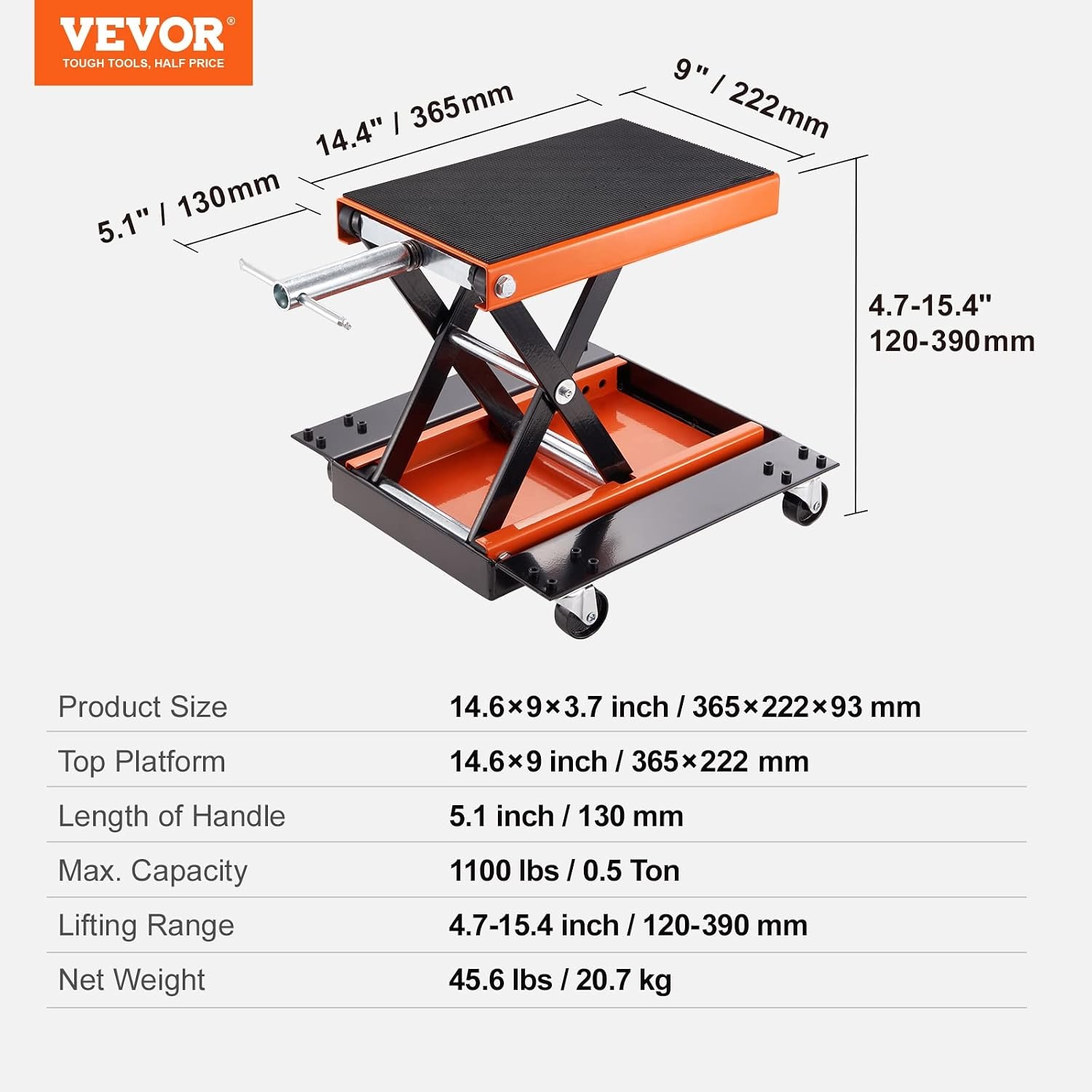 image:imageVEVOR Motorcycle Lift 1100lbs ATV Scissor Lift Jack with Dolly amp Hand Crank Garage Repair Center Hoist Crank Stand with Wide Deck and Tool Tray for Street Bikes Cruiser Bikes Touring Motorcycles Garage Repair Center Hoist Crank Stand with Wide Deck and Tool Tray for Street Bikes Cruiser Bikes Touring Motorcycles1100 lbsScissorwith Dolly Hand Crank