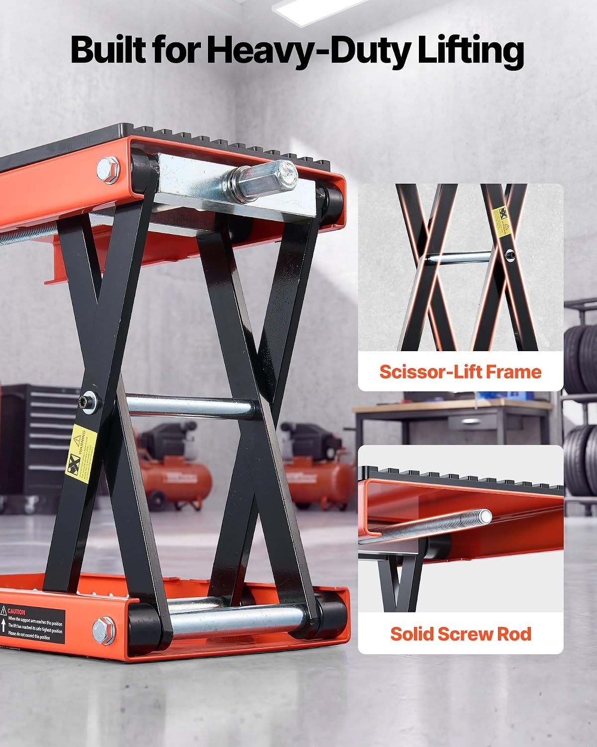 image:imageVEVOR Motorcycle Lift 1100lbs ATV Scissor Lift Jack with Dolly amp Hand Crank Garage Repair Center Hoist Crank Stand with Wide Deck and Tool Tray for Street Bikes Cruiser Bikes Touring Motorcycles Garage Repair Center Hoist Crank Stand with Wide Deck and Tool Tray for Street Bikes Cruiser Bikes Touring Motorcycles1500 lbsScissor