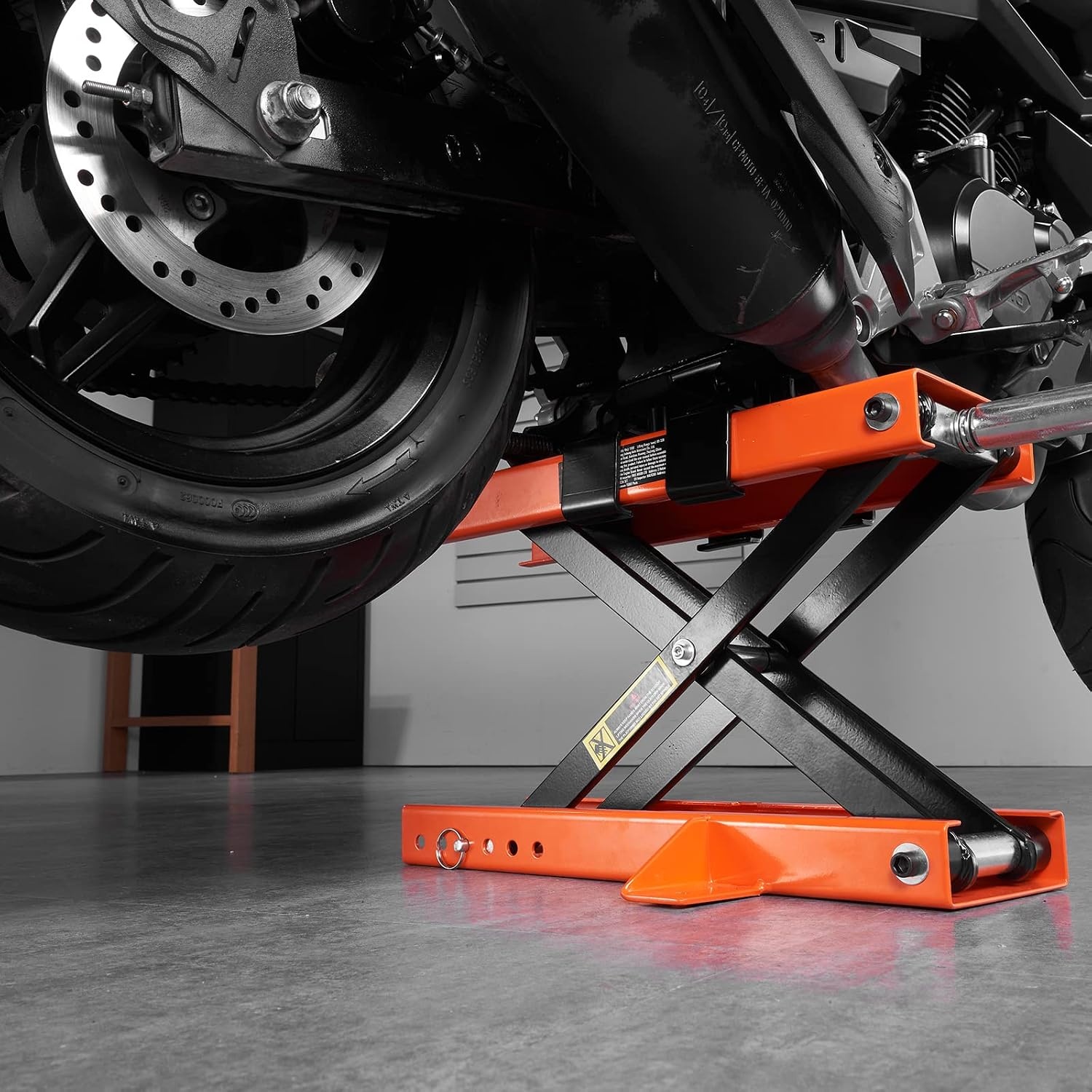 image:imageVEVOR Motorcycle Lift 1100lbs ATV Scissor Lift Jack with Dolly amp Hand Crank Garage Repair Center Hoist Crank Stand with Wide Deck and Tool Tray for Street Bikes Cruiser Bikes Touring Motorcycles Garage Repair Center Hoist Crank Stand with Wide Deck and Tool Tray for Street Bikes Cruiser Bikes Touring Motorcycles1100 lbsScissorwith Saddle Safety Pin