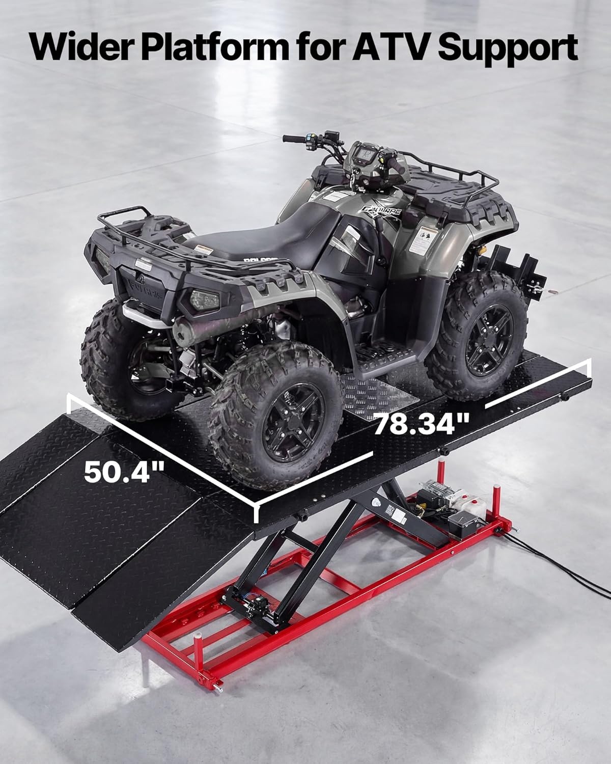 image:imageVEVOR Motorcycle Lift Table 1000lbs Weight Capacity 360 Flexible Moving Motorcycle Jack Stand 8631 in Height Range Heavy Duty Bike Repair Stand with Security Lock for ATVs Dirt Bike1500lbsElectric Hydraulicwith Adjustable width
