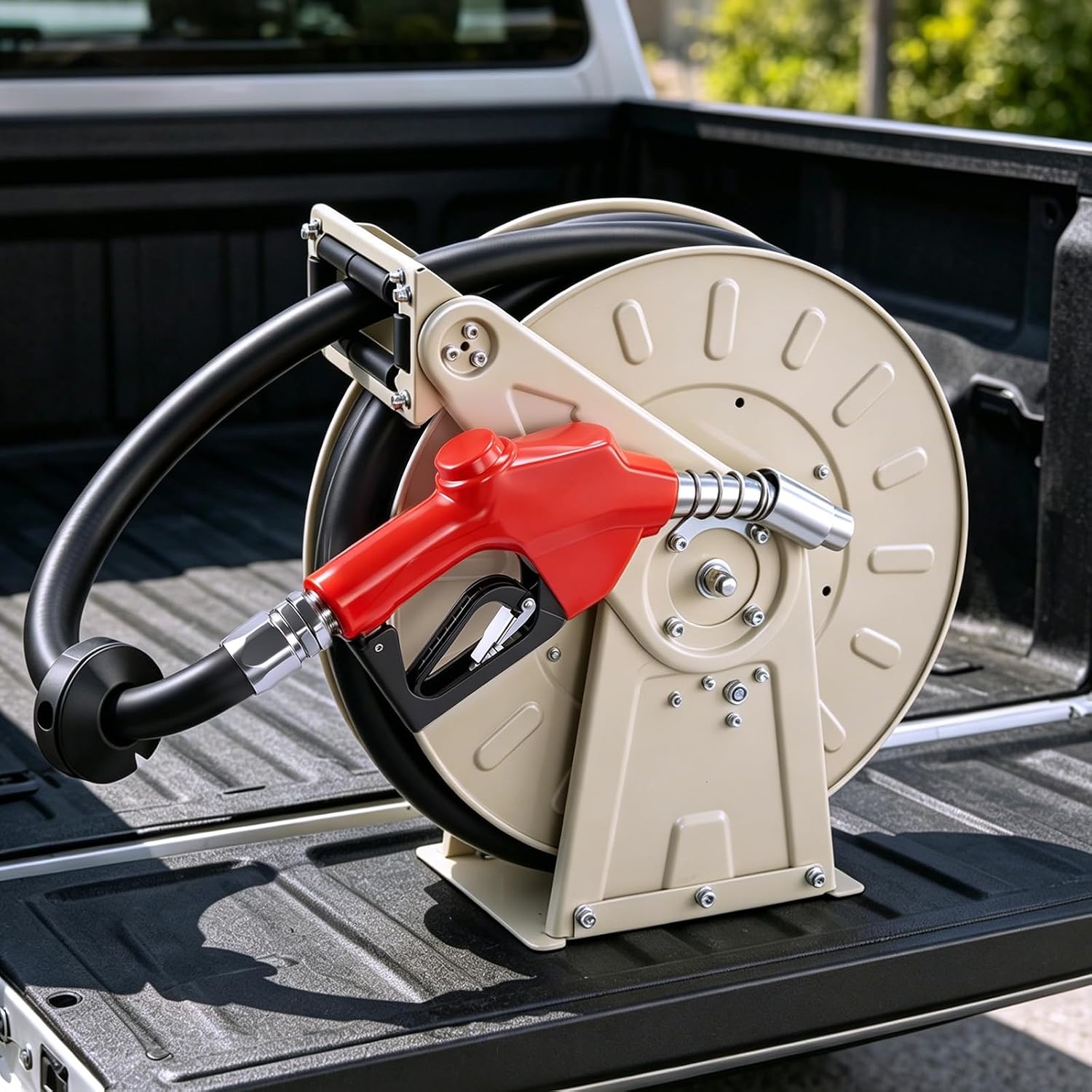 image:imageVEVOR Oil Hose Reel 12 inch x 50 ft Retractable Spring Driven Auto Swivel Rewind Max 3625 PSI HeavyDuty Carbon Steel Construction with Steel Wire Braided Hose for EngineGearHydraulic Oil1 x 33