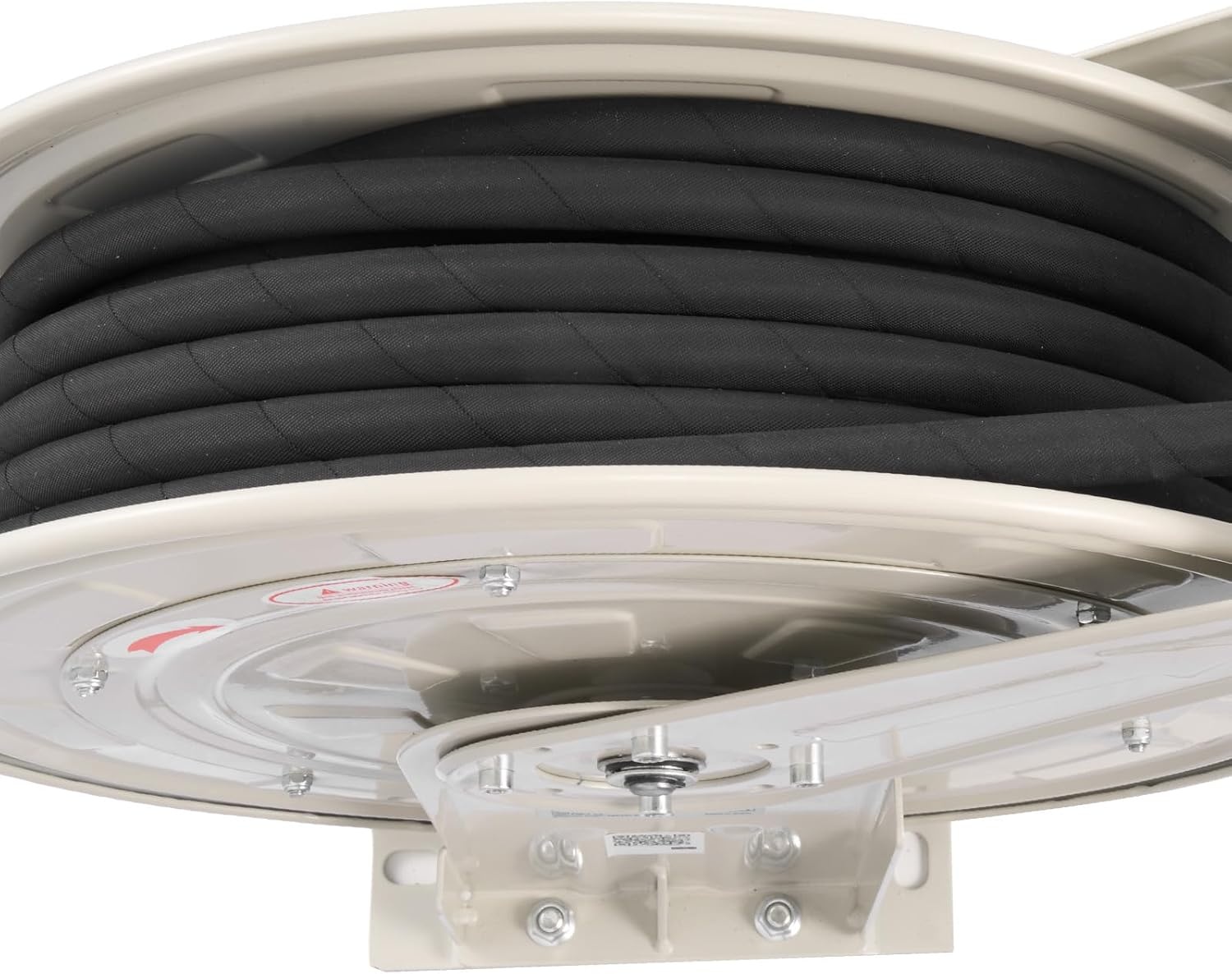 image:imageVEVOR Oil Hose Reel 12 inch x 50 ft Retractable Spring Driven Auto Swivel Rewind Max 3625 PSI HeavyDuty Carbon Steel Construction with Steel Wire Braided Hose for EngineGearHydraulic Oil14 x 50