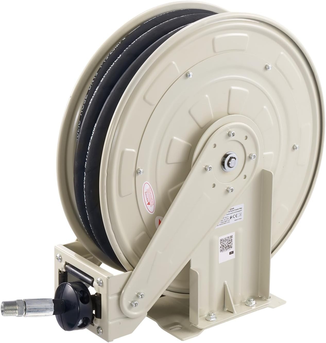 image:imageVEVOR Oil Hose Reel 12 inch x 50 ft Retractable Spring Driven Auto Swivel Rewind Max 3625 PSI HeavyDuty Carbon Steel Construction with Steel Wire Braided Hose for EngineGearHydraulic Oil12 x 33