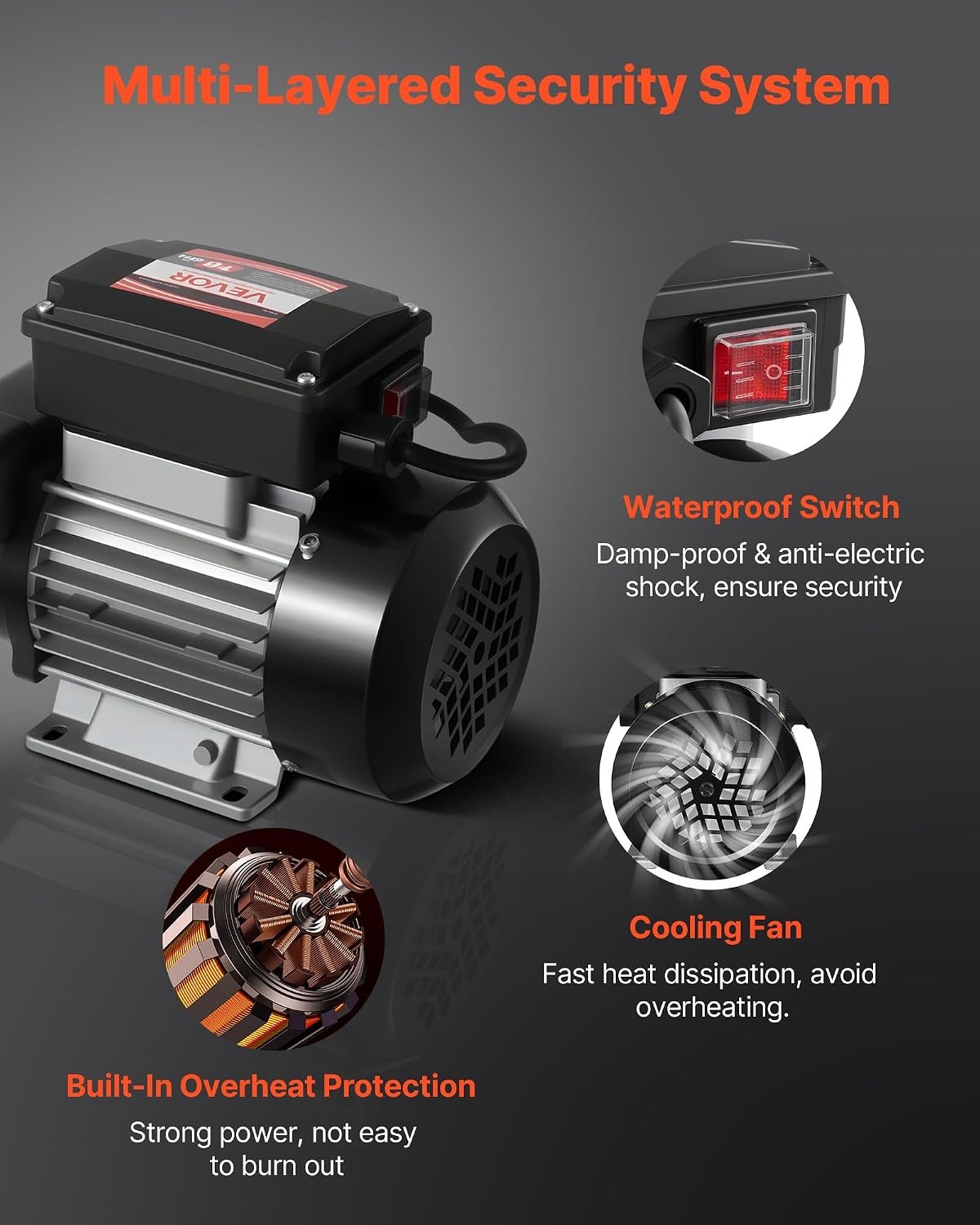 image:imageVEVOR Oil Transfer Pump 110V 16 GPM 60 Lmin AC Electric Fuel Transfer Pump for Diesel Kerosene Biodiesel 8 ft24 m Max Suction Lift 45 ft137 m Max Lift for Vehicles Construction Sites Farms