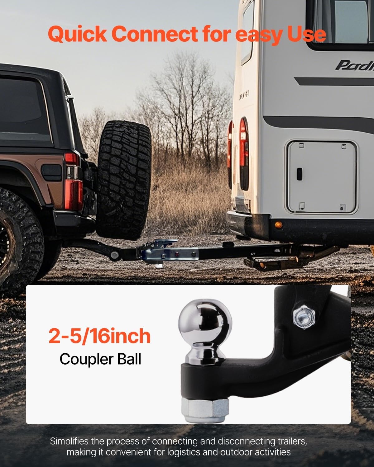 image:imageVEVOR Pintle Hook 20000 lbs Pintle Hook Hitch for 225inch Hitch Hook Military Receiver Combination 2516inch Hitch Ball Fits 25 to 3inch Lunette Ring 156inch Length Black Powder Coat2516 in Ball 20000 lbs
