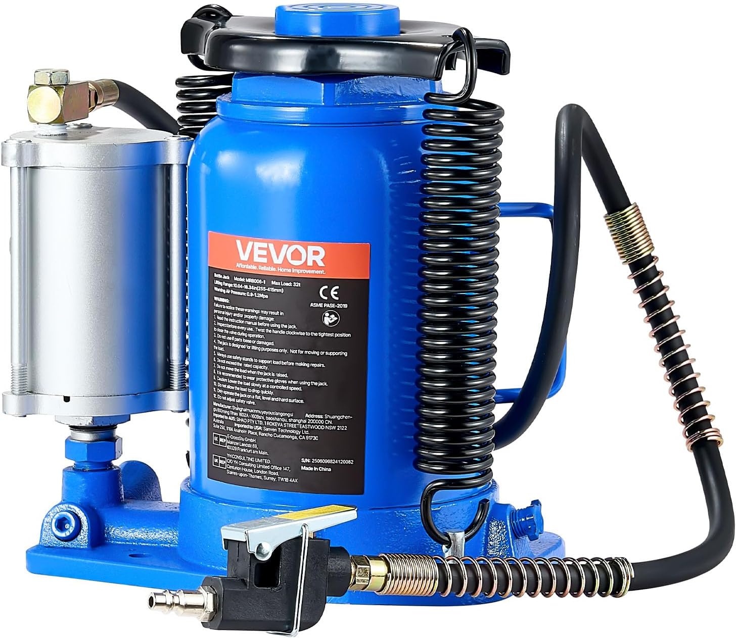 image:imageVEVOR Pneumatic Bottle Jack 50T Hydraulic Car Jack Lift Range 2743cm Air Transmission Jack 110231lbs for Heavy Duty Vehicles32T Air Hydraulic