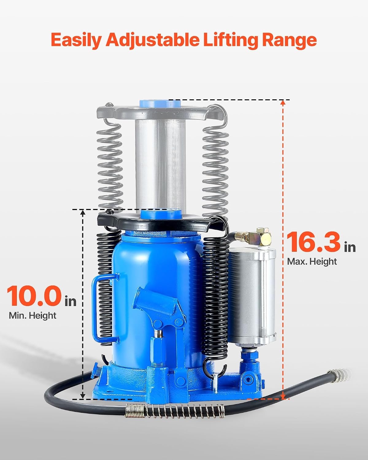 image:imageVEVOR Pneumatic Bottle Jack 50T Hydraulic Car Jack Lift Range 2743cm Air Transmission Jack 110231lbs for Heavy Duty Vehicles32T Air Hydraulic