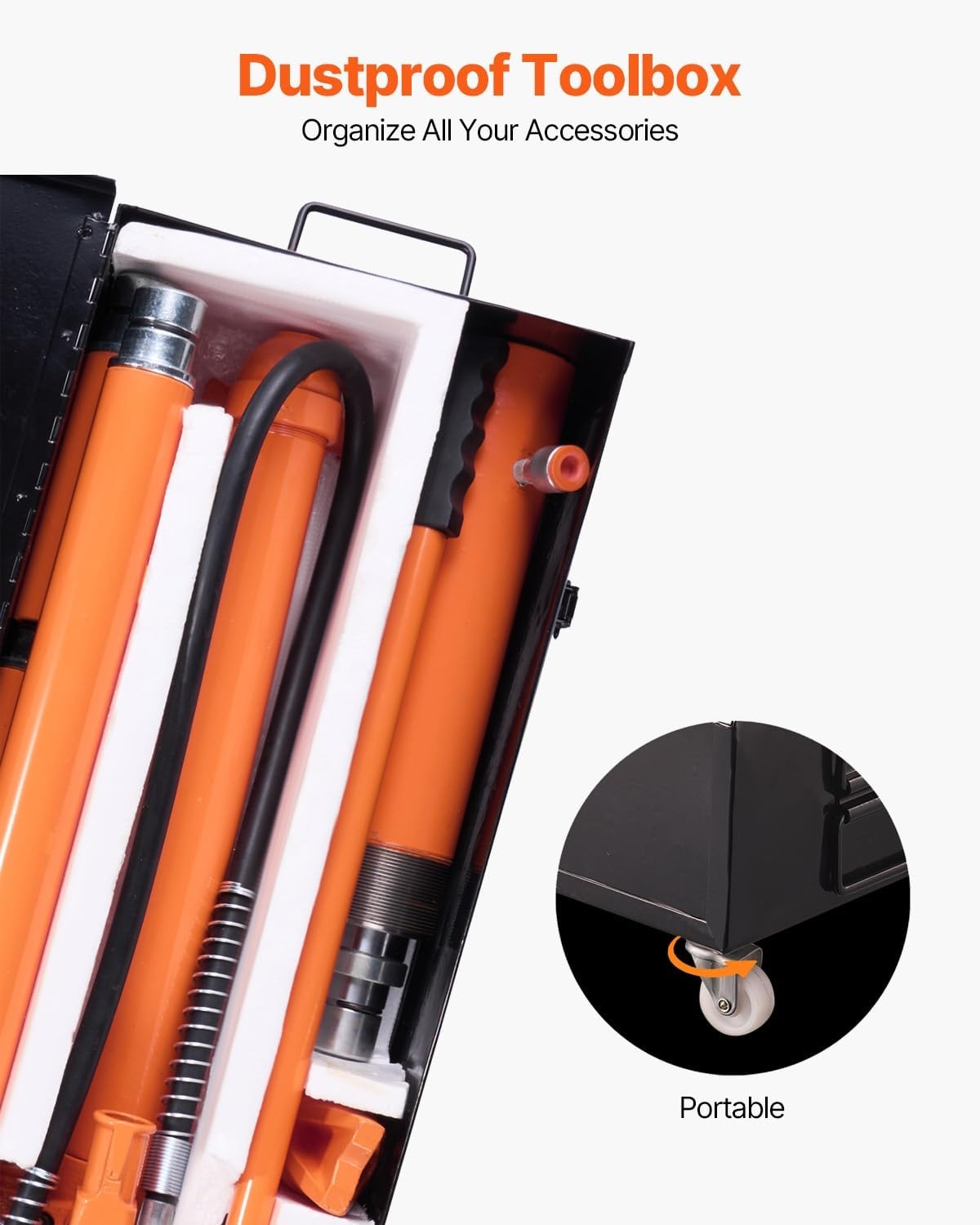 image:imageVEVOR Porta Power Kit 12 Ton Load Portable Hydraulic Jack with 46 ft Extended Oil Hose Long Handle Design Auto Body Frame Repair Kit with Portable Storage Case for Car Repair Truck Farm20 Ton