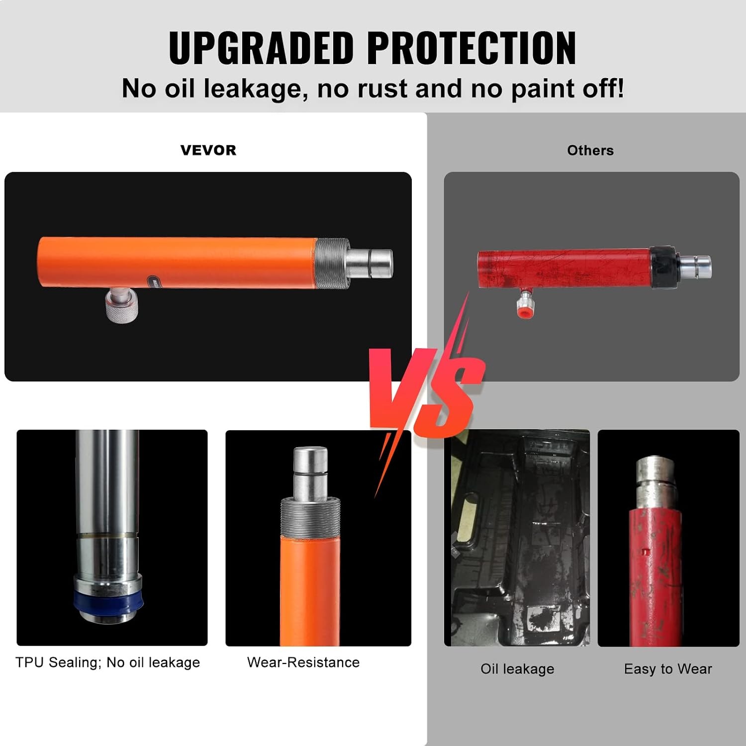 image:imageVEVOR Porta Power Kit 12 Ton Load Portable Hydraulic Jack with 46 ft Extended Oil Hose Long Handle Design Auto Body Frame Repair Kit with Portable Storage Case for Car Repair Truck Farm4 Ton