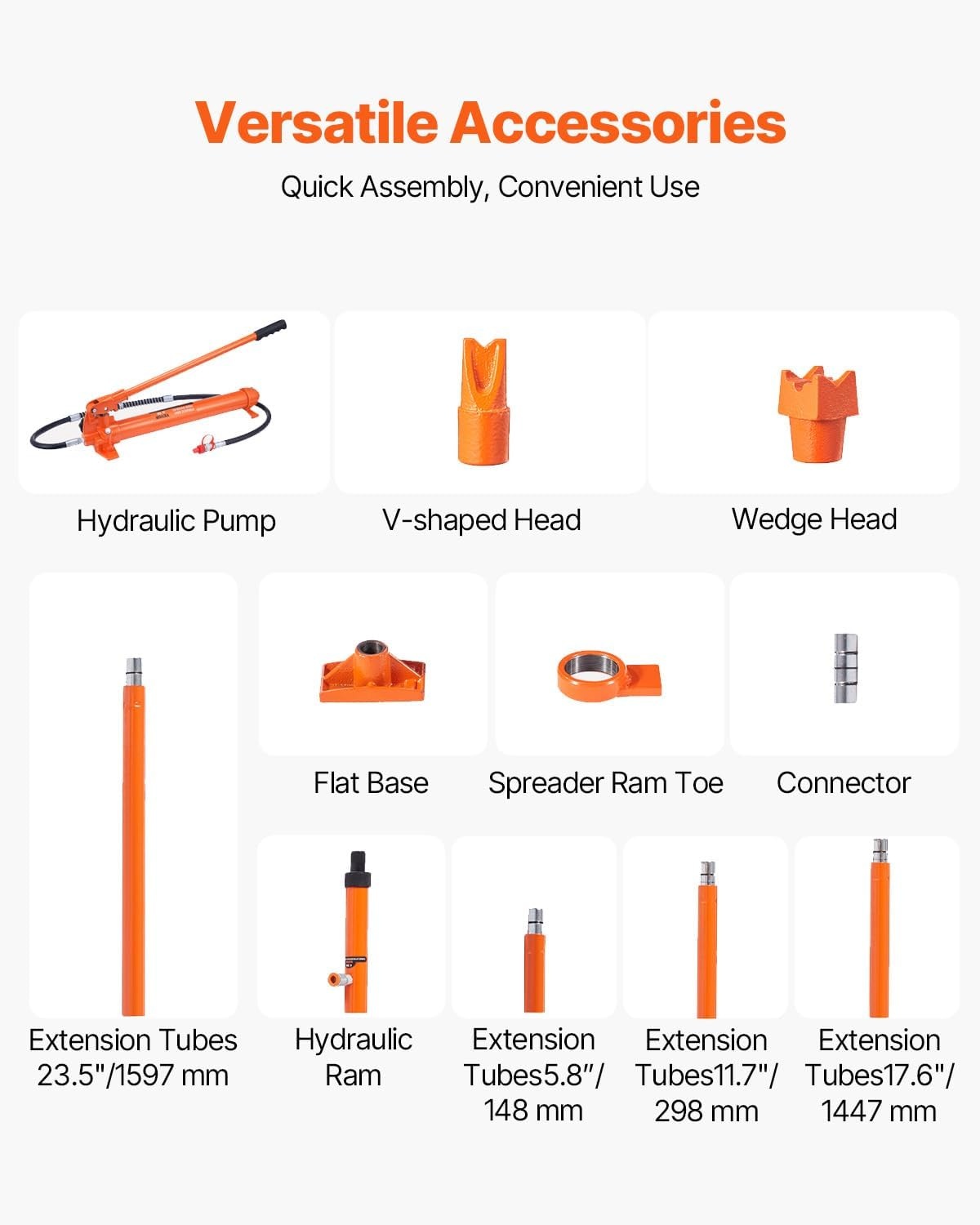image:imageVEVOR Porta Power Kit 12 Ton Load Portable Hydraulic Jack with 46 ft Extended Oil Hose Long Handle Design Auto Body Frame Repair Kit with Portable Storage Case for Car Repair Truck Farm20 Ton