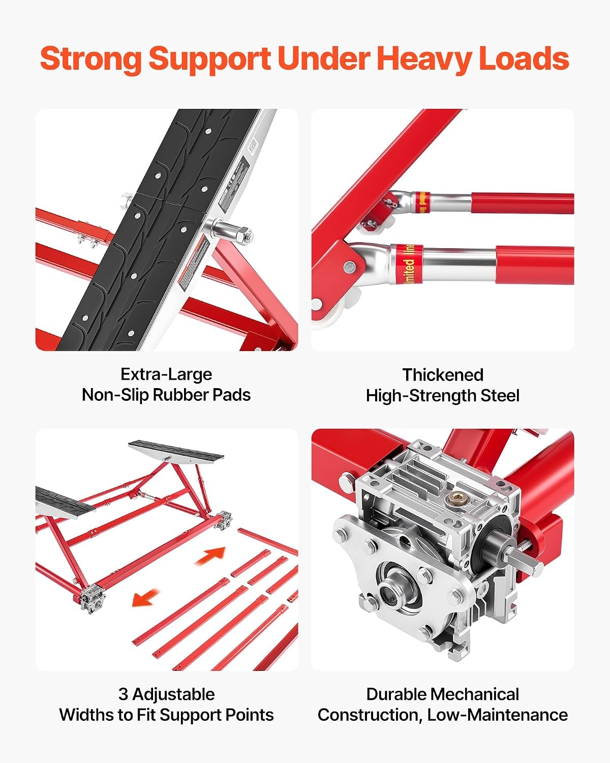 image:imageVEVOR Portable Car Lift 4400 lbs Capacity Heavy Duty Steel Quick Lift with 23 Max Height Adjustable Width and Wheels Manual Lifting for Cars Compact SUVs Mini Trucks Home Garage or Shop Use4400LBSUpgrade Manual Lifting