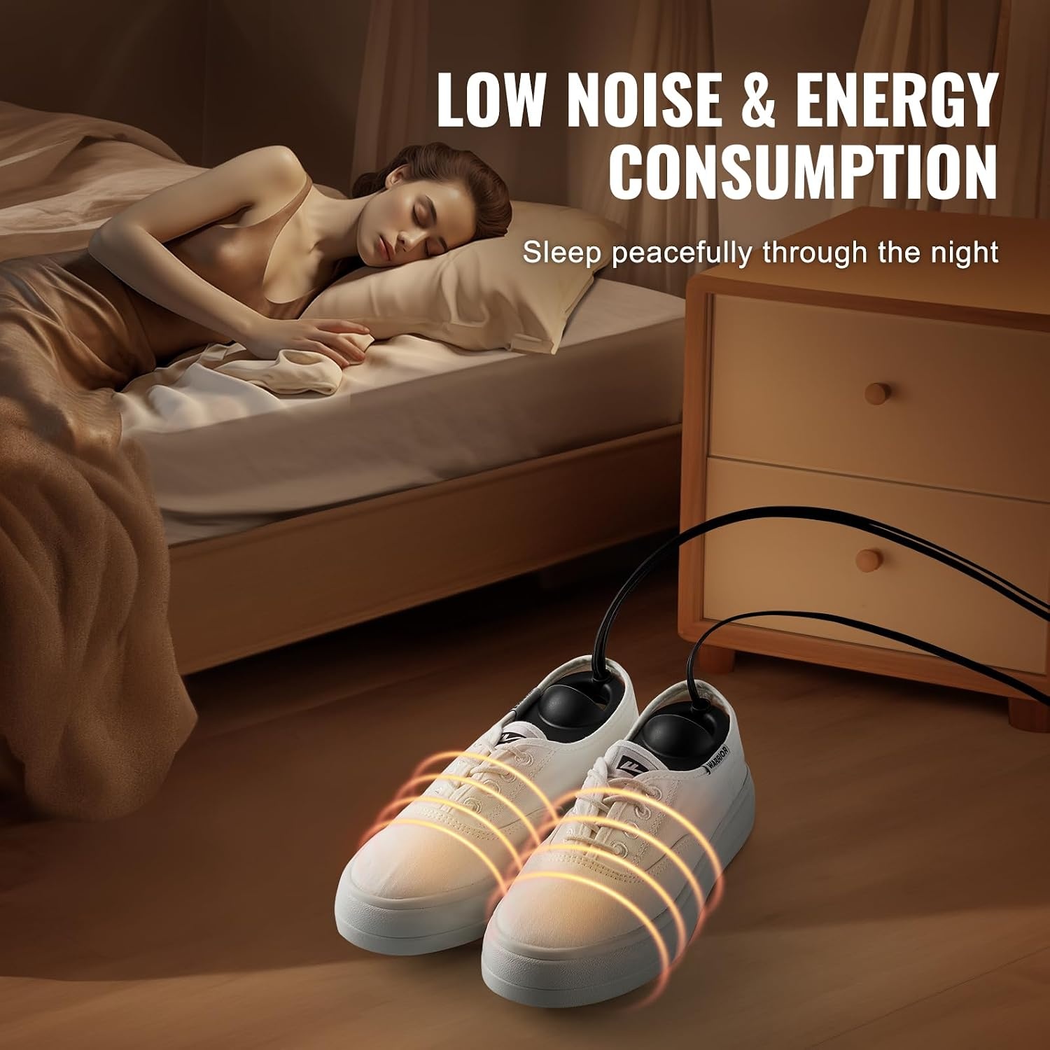 image:imageVEVOR Portable Shoe Dryer Electric Boot Dryer Deodorized Boot WarmersDryer with Quick amp Even Drying for Cotton Slippers Snow Boots Leather Shoes Canvas Shoes Socks Black amp Orange4 Tubes Plus