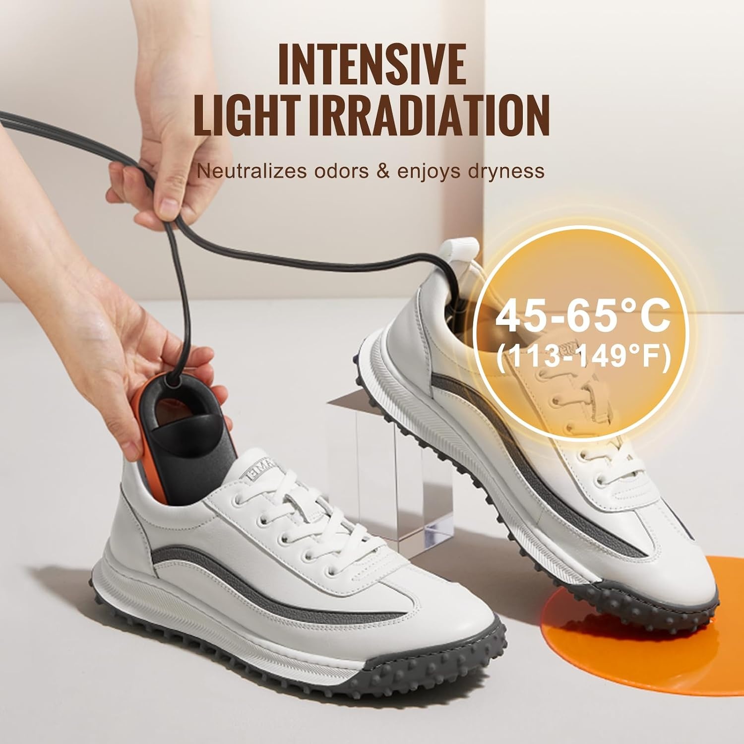 image:imageVEVOR Portable Shoe Dryer Electric Boot Dryer Deodorized Boot WarmersDryer with Quick amp Even Drying for Cotton Slippers Snow Boots Leather Shoes Canvas Shoes Socks Black amp Orange4 Tubes Plus